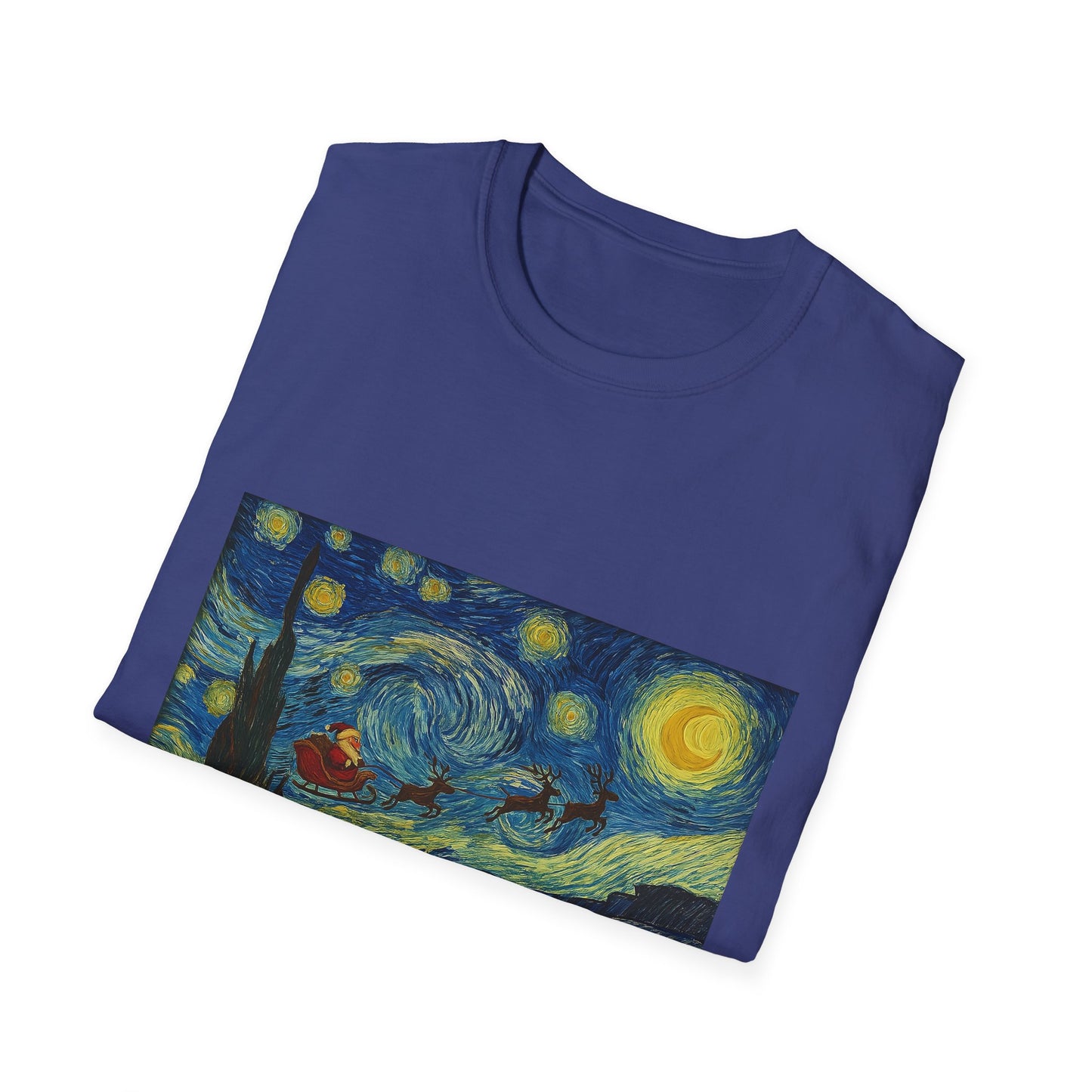 Starry Night Parody with Red Car T-Shirt | Van Gogh Style Night Sky Print