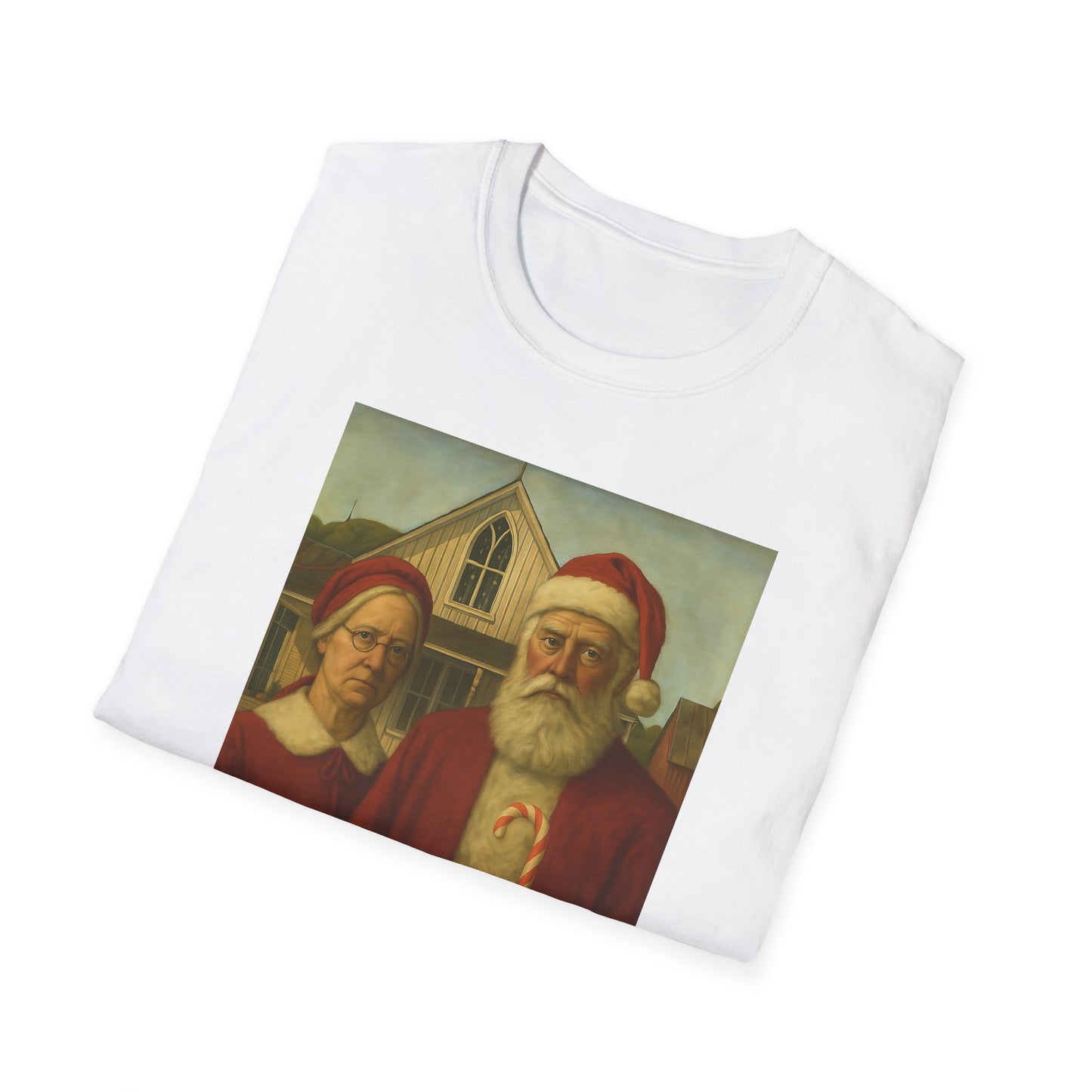 Vintage Santa Couple T-Shirt | Americana Gothic Christmas Portrait