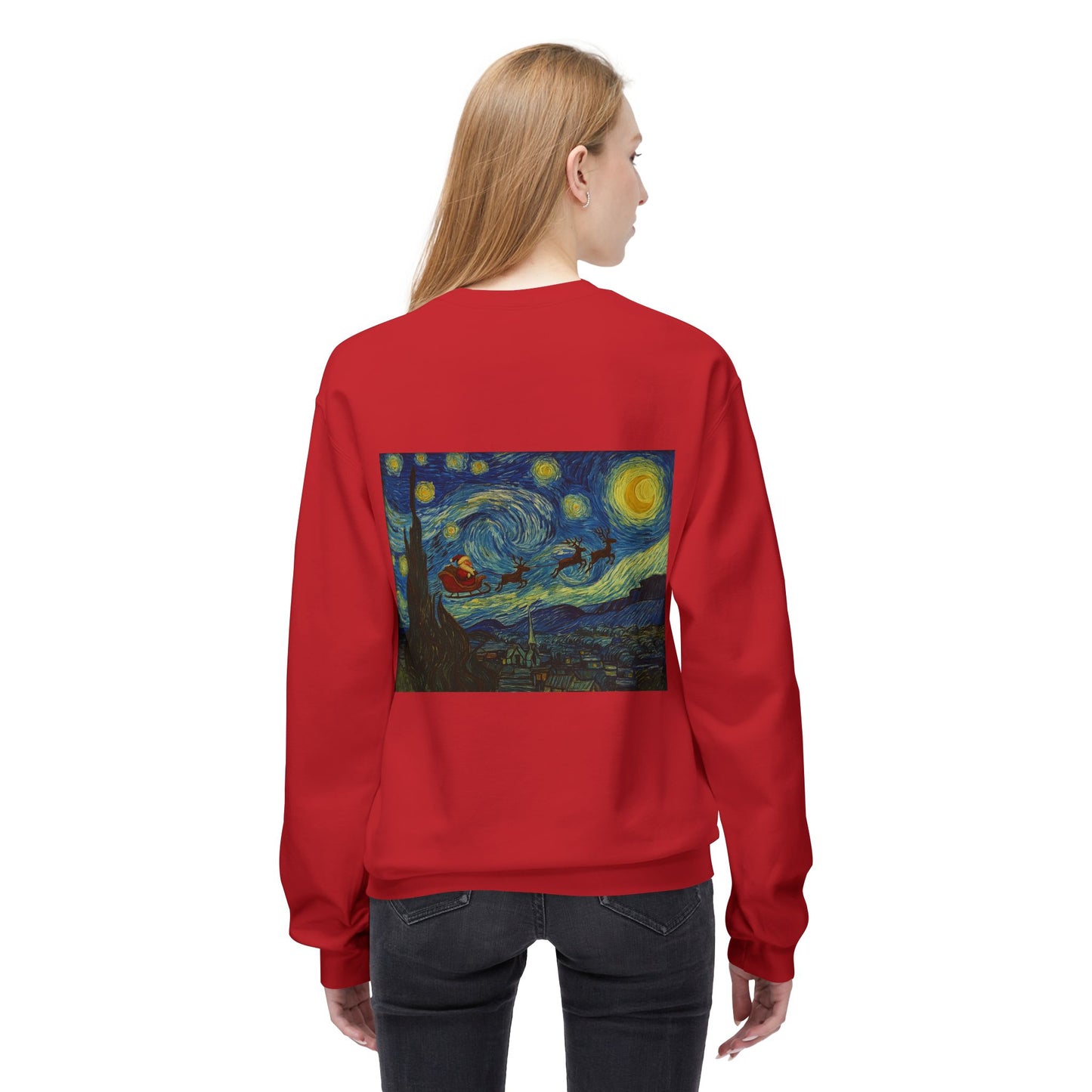 Starry Night Parody Crewneck Sweatshirt | Van Gogh Style Night Sky Print