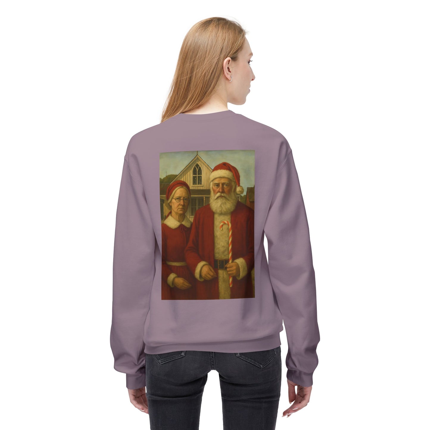 Santa and Mrs. Claus Portrait Sweatshirt | Vintage Holiday Illustration