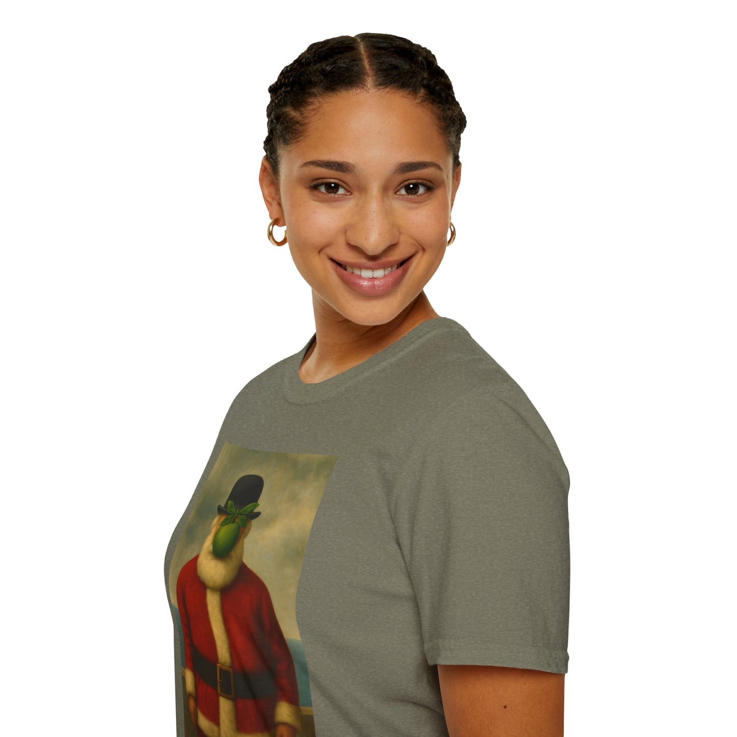 Surreal Santa Portrait T-Shirt | Vintage Man in Santa Suit