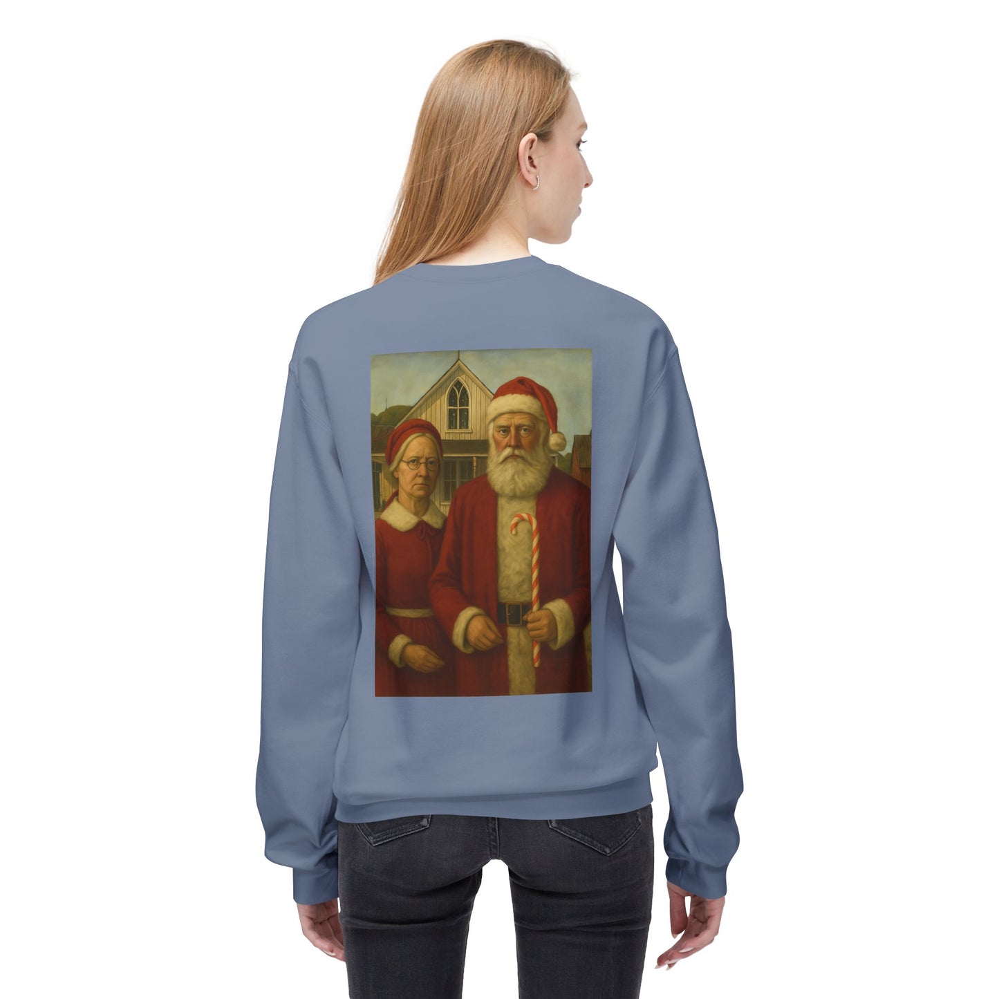 Santa and Mrs. Claus Portrait Sweatshirt | Vintage Holiday Illustration