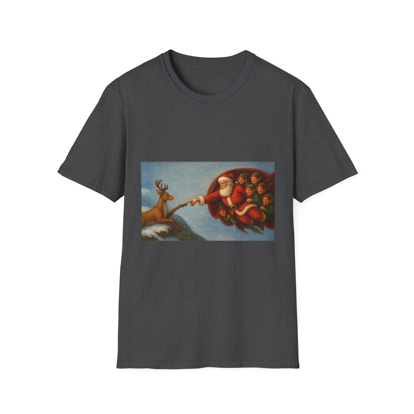 Santa and Reindeer T-Shirt | Christmas Holiday Illustration
