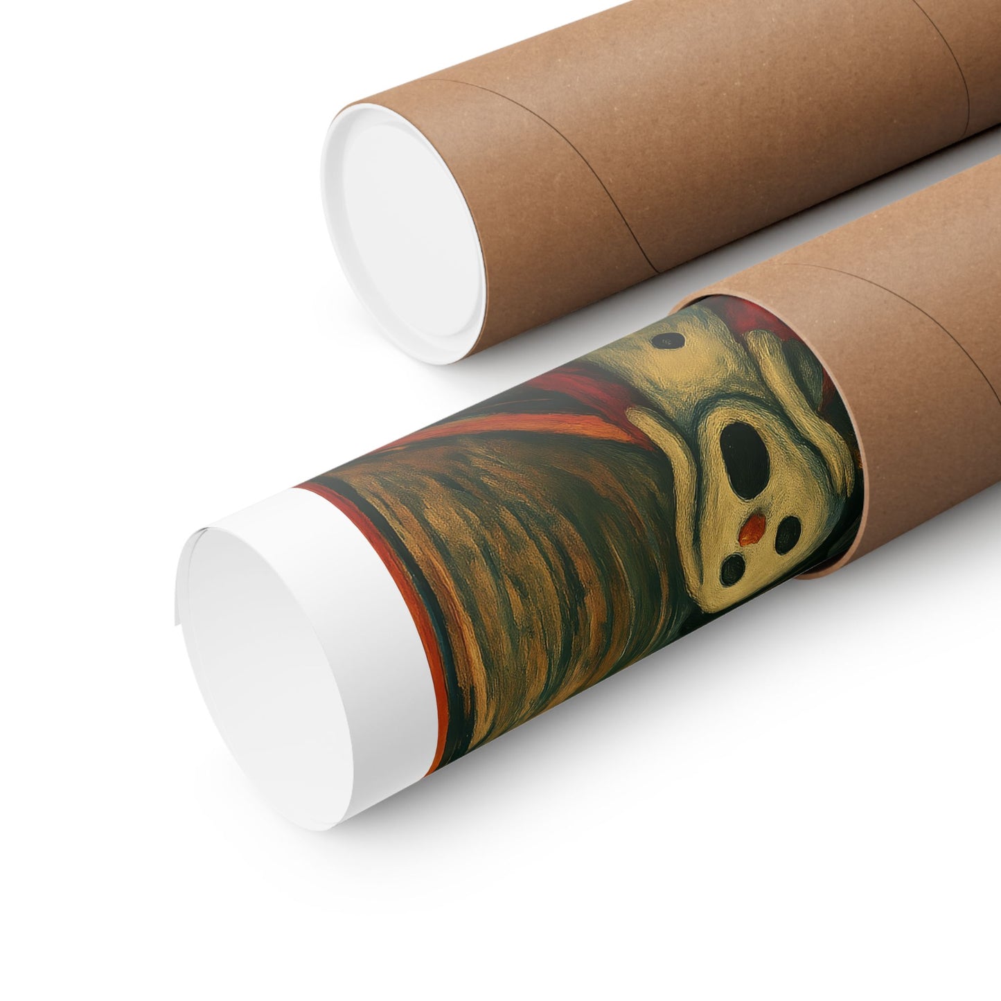 Screaming Snowman poster Matte Vertical Poster | Surreal Winter Art, Expressionist Print