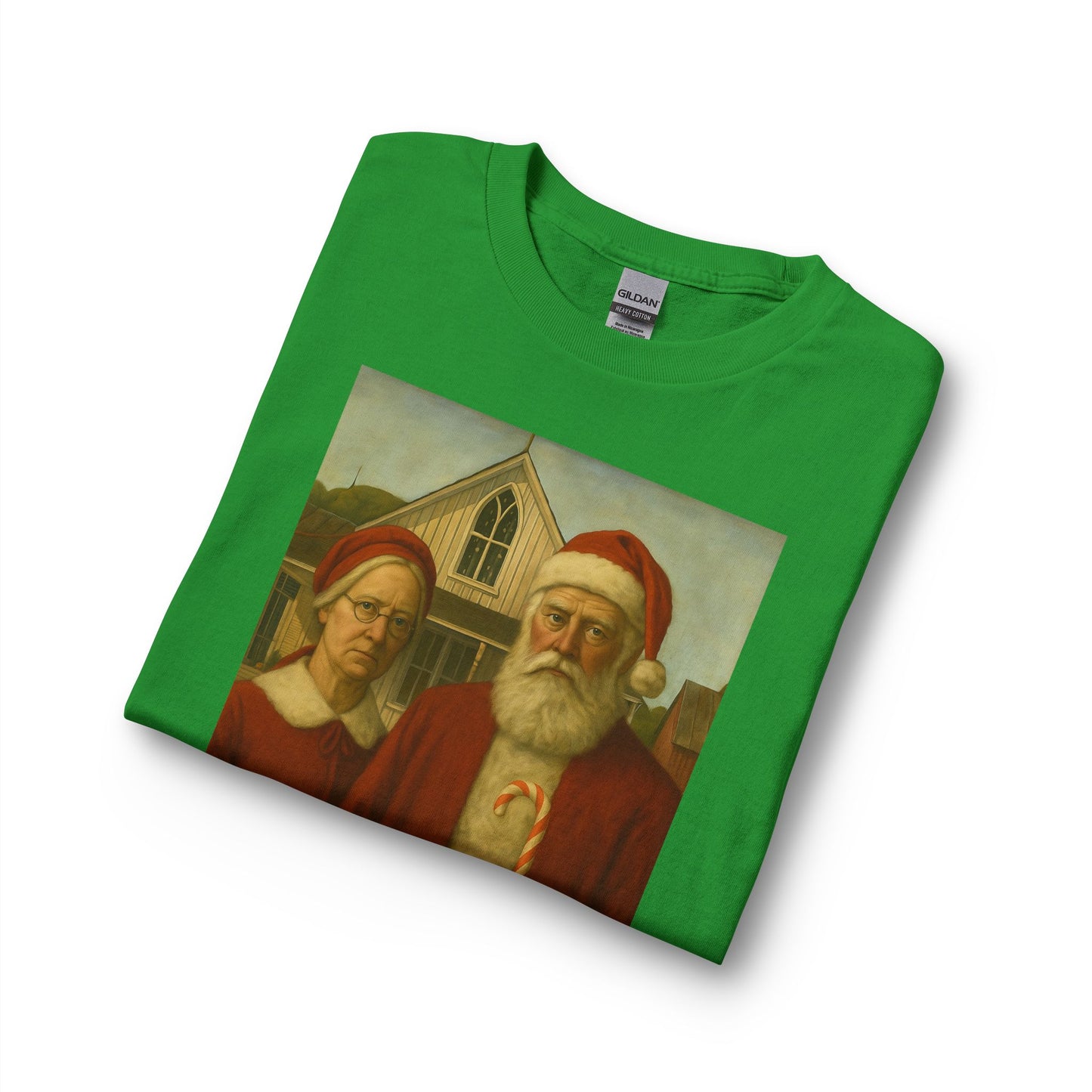 Vintage Santa and Mrs Claus Painting Long Sleeve Tee | Christmas Holiday Shirt