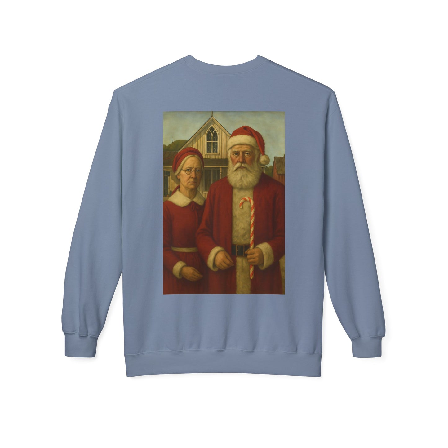 Santa and Mrs. Claus Portrait Sweatshirt | Vintage Holiday Illustration