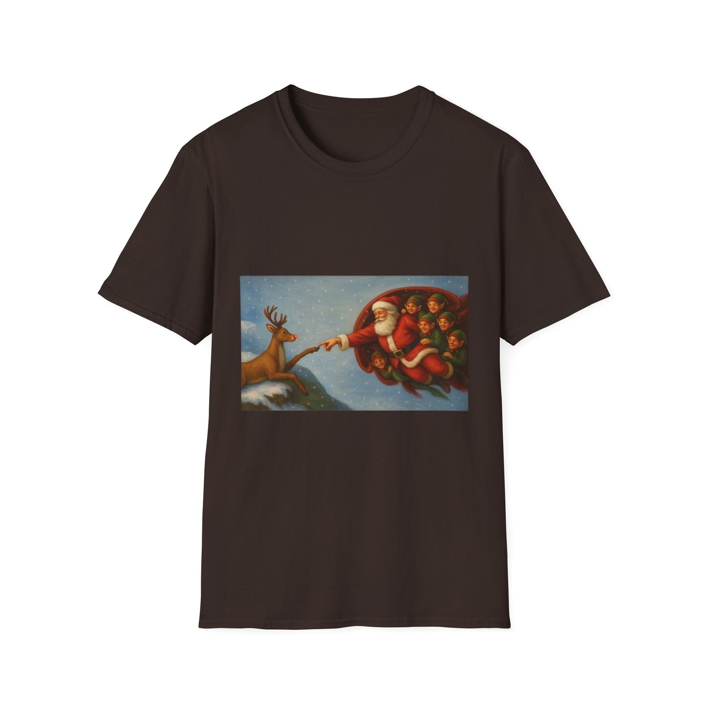 Santa and Reindeer T-Shirt | Christmas Holiday Illustration