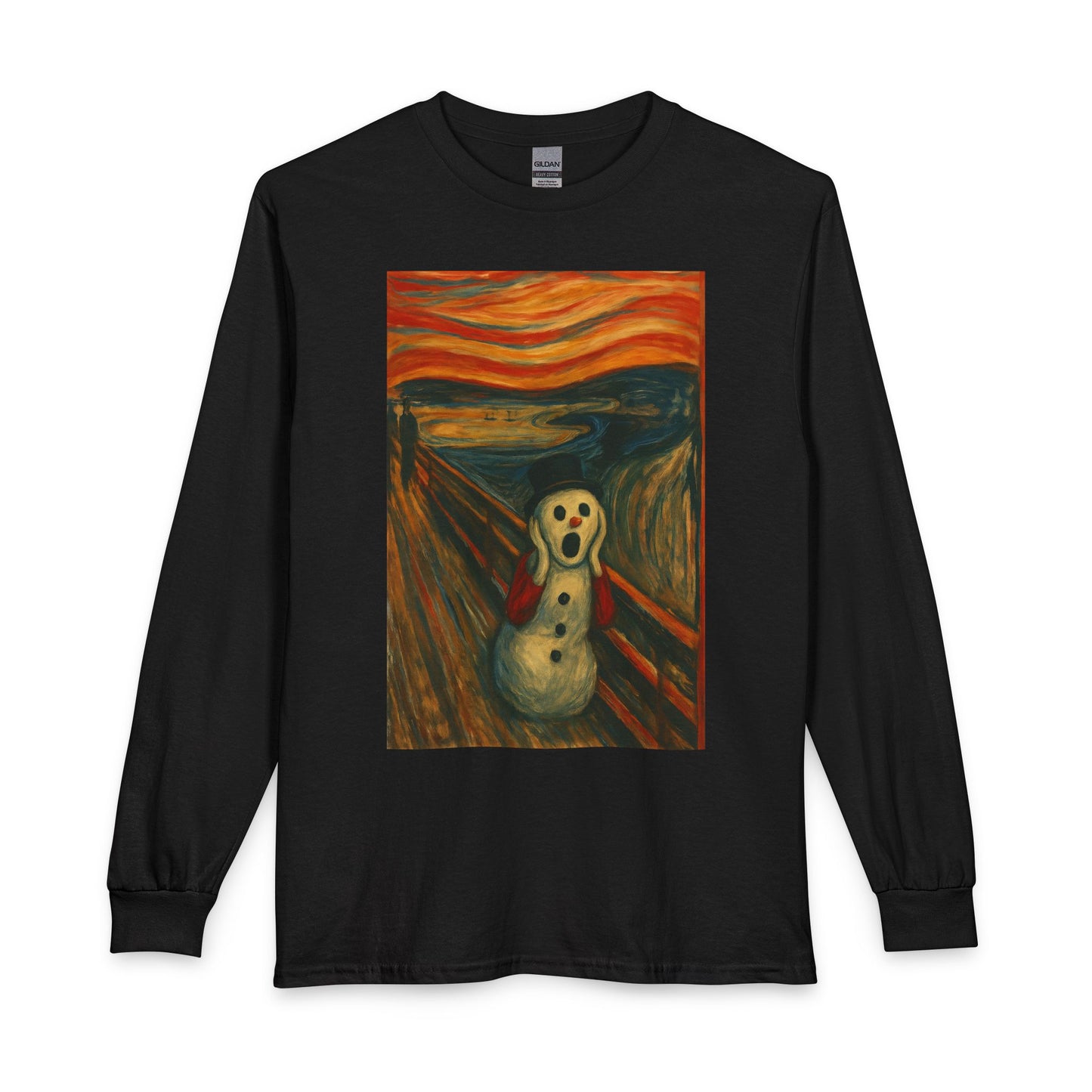 The Scream Snowman Long Sleeve T-Shirt | Surreal Art Print