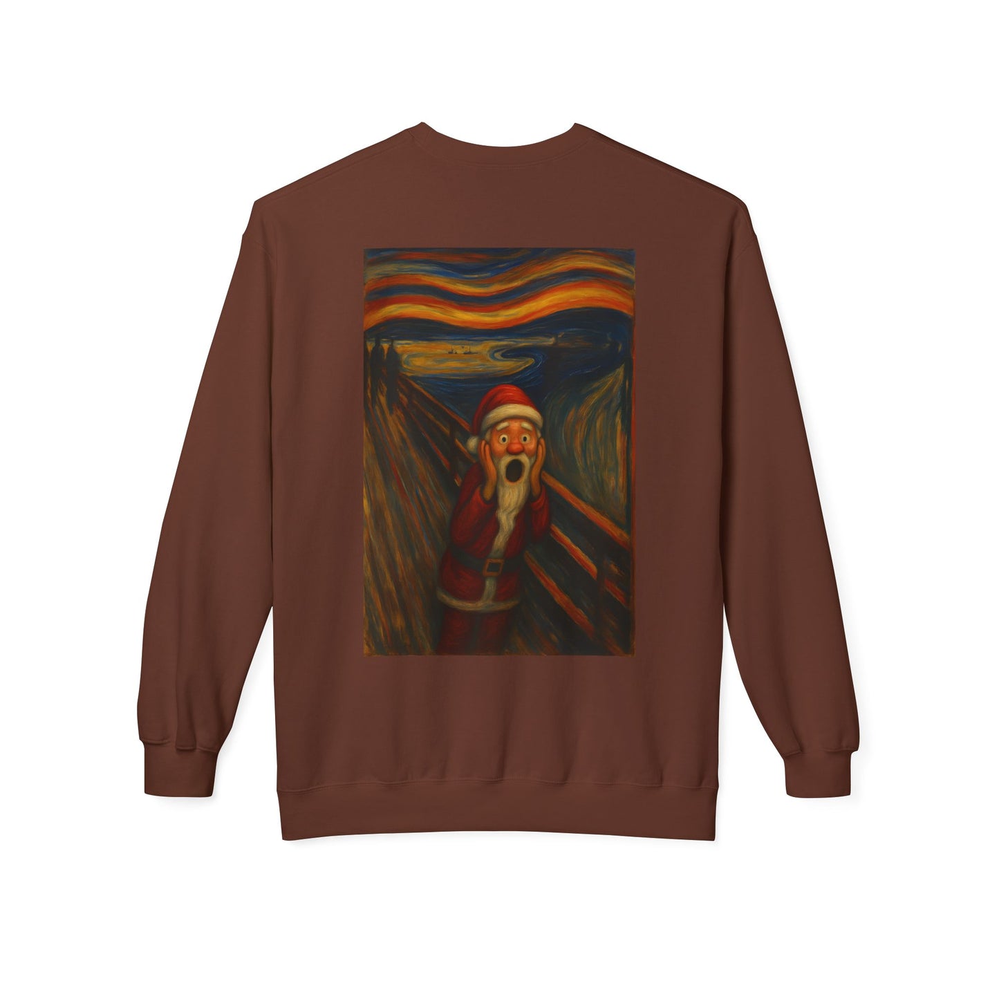 Santa Scream painting Crewneck Sweatshirt | Christmas holiday art