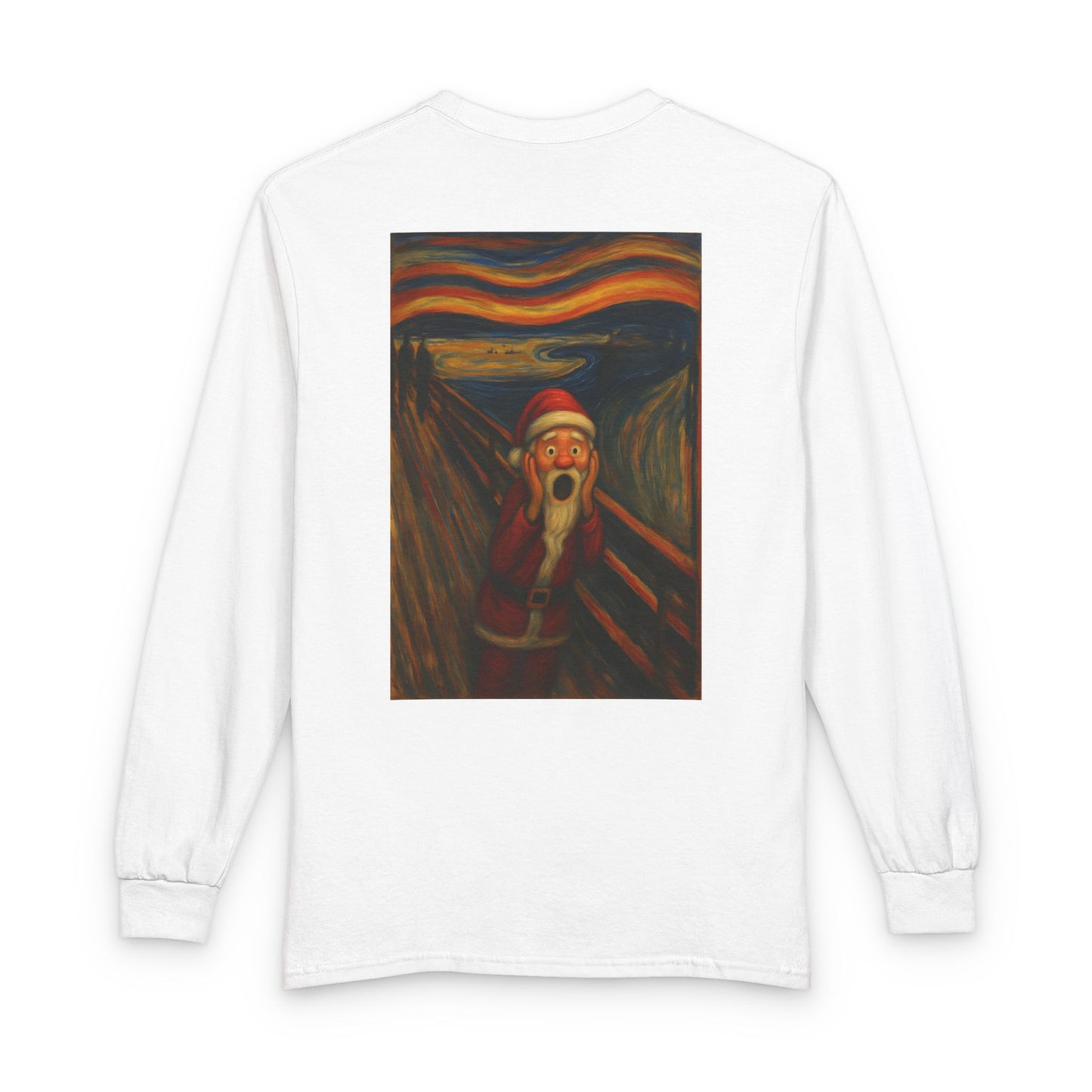 Santa Scream T-Shirt | Parody of The Scream, Holiday Illustration