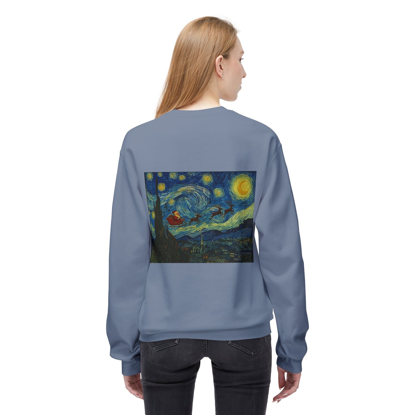 Starry Night Parody Crewneck Sweatshirt | Van Gogh Style Night Sky Print