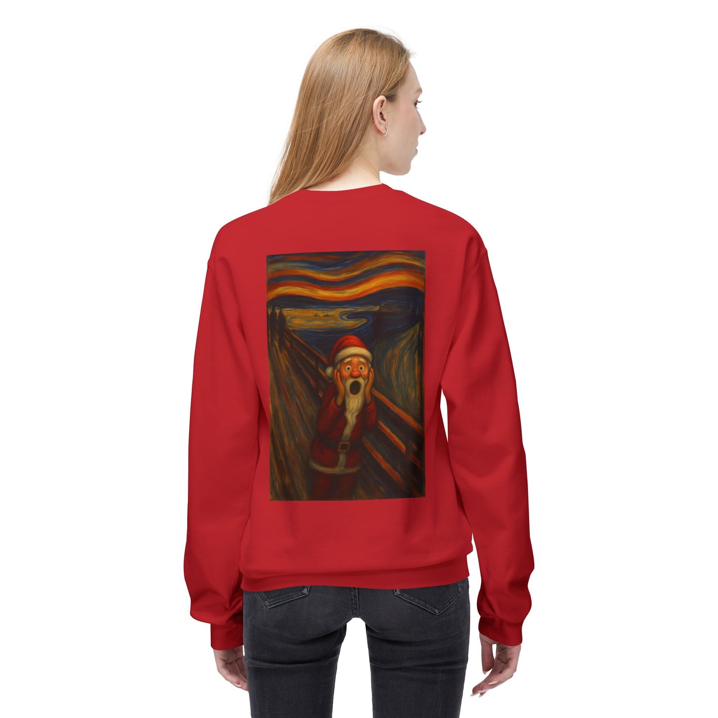 Santa Scream painting Crewneck Sweatshirt | Christmas holiday art