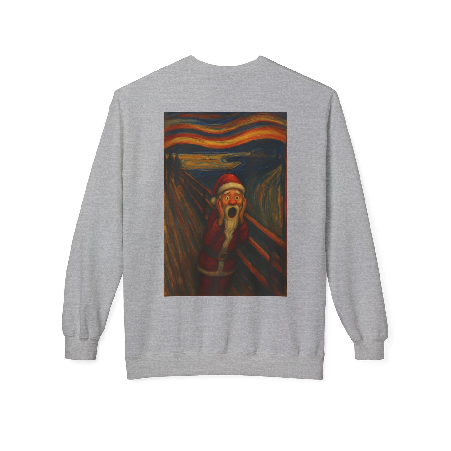 Santa Scream painting Crewneck Sweatshirt | Christmas holiday art