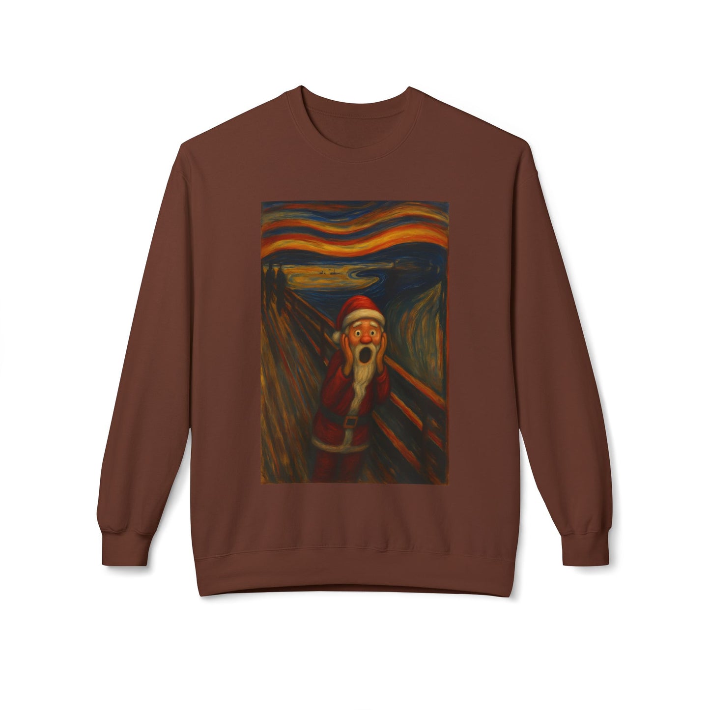 Santa Scream painting Crewneck Sweatshirt | Christmas holiday art