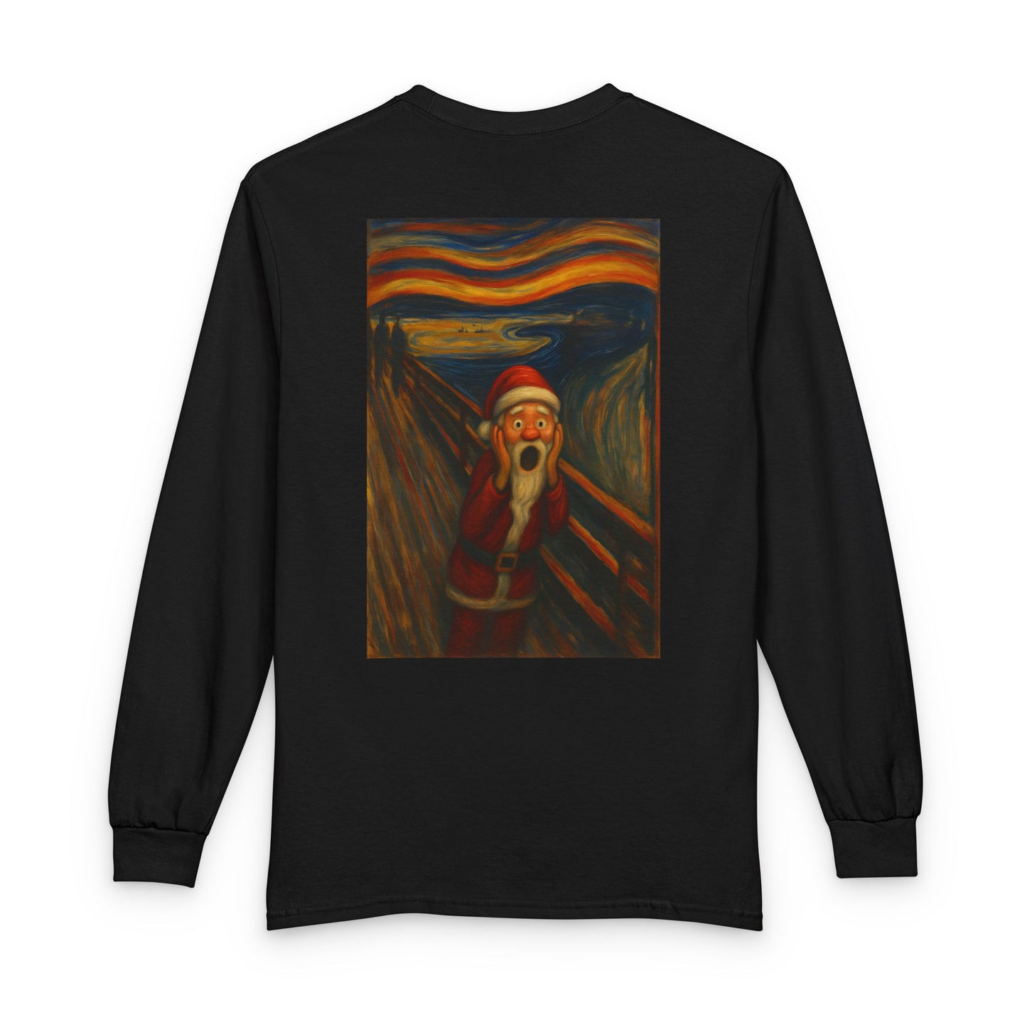 Santa Scream T-Shirt | Parody of The Scream, Holiday Illustration