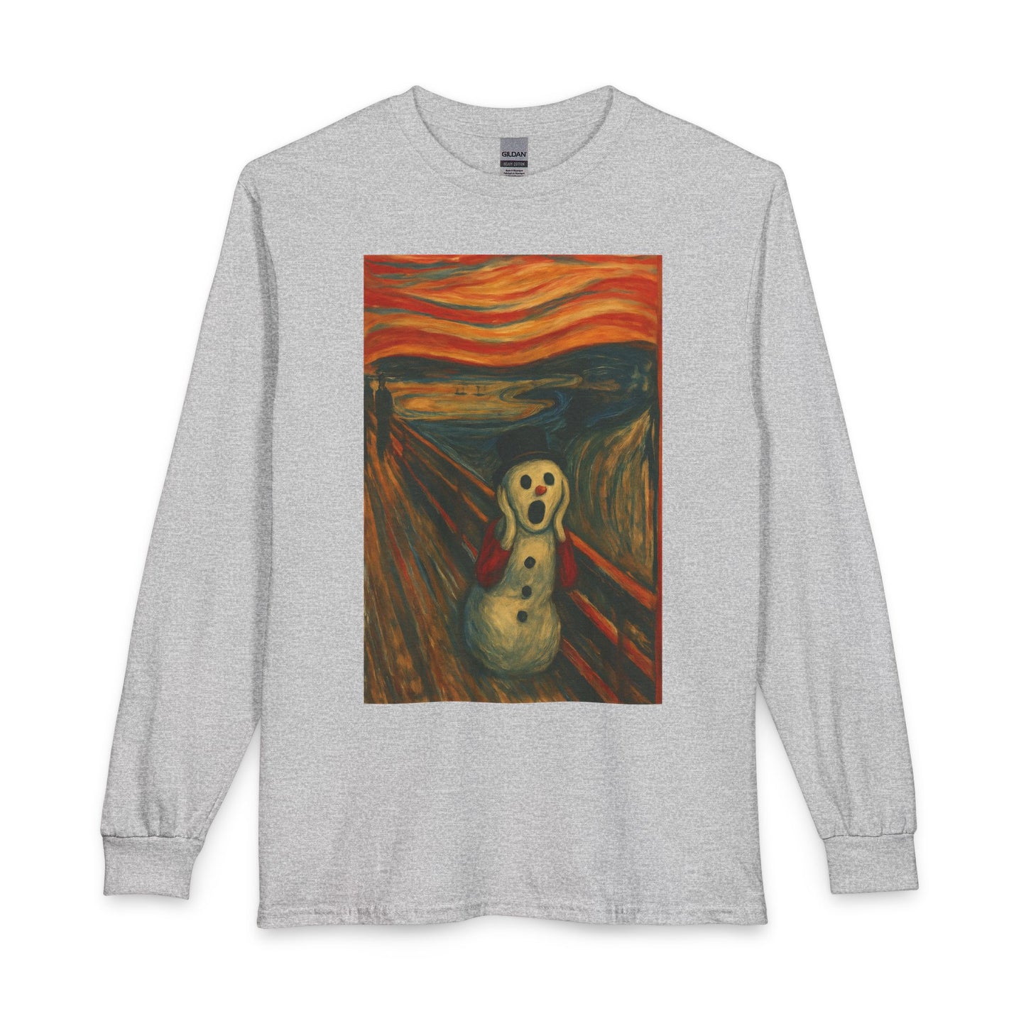 The Scream Snowman Long Sleeve T-Shirt | Surreal Art Print