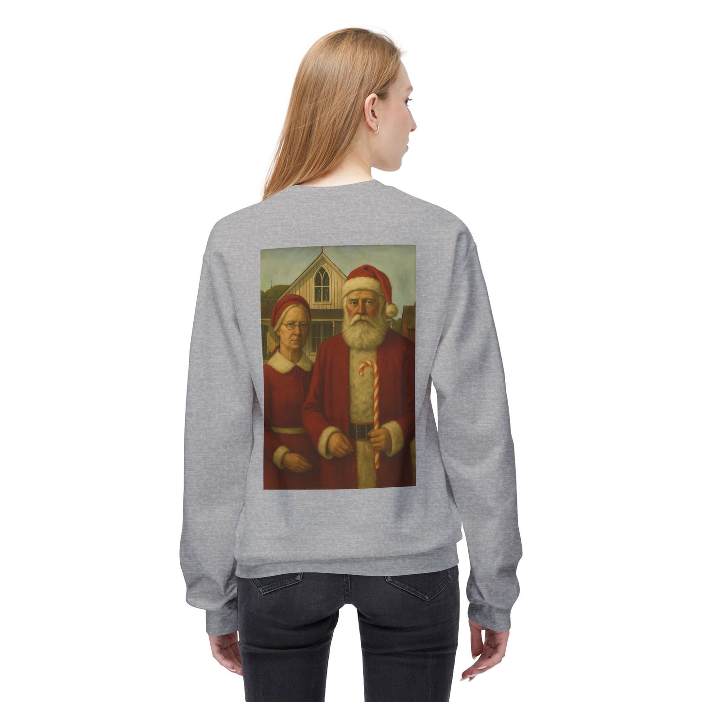 Santa and Mrs. Claus Portrait Sweatshirt | Vintage Holiday Illustration