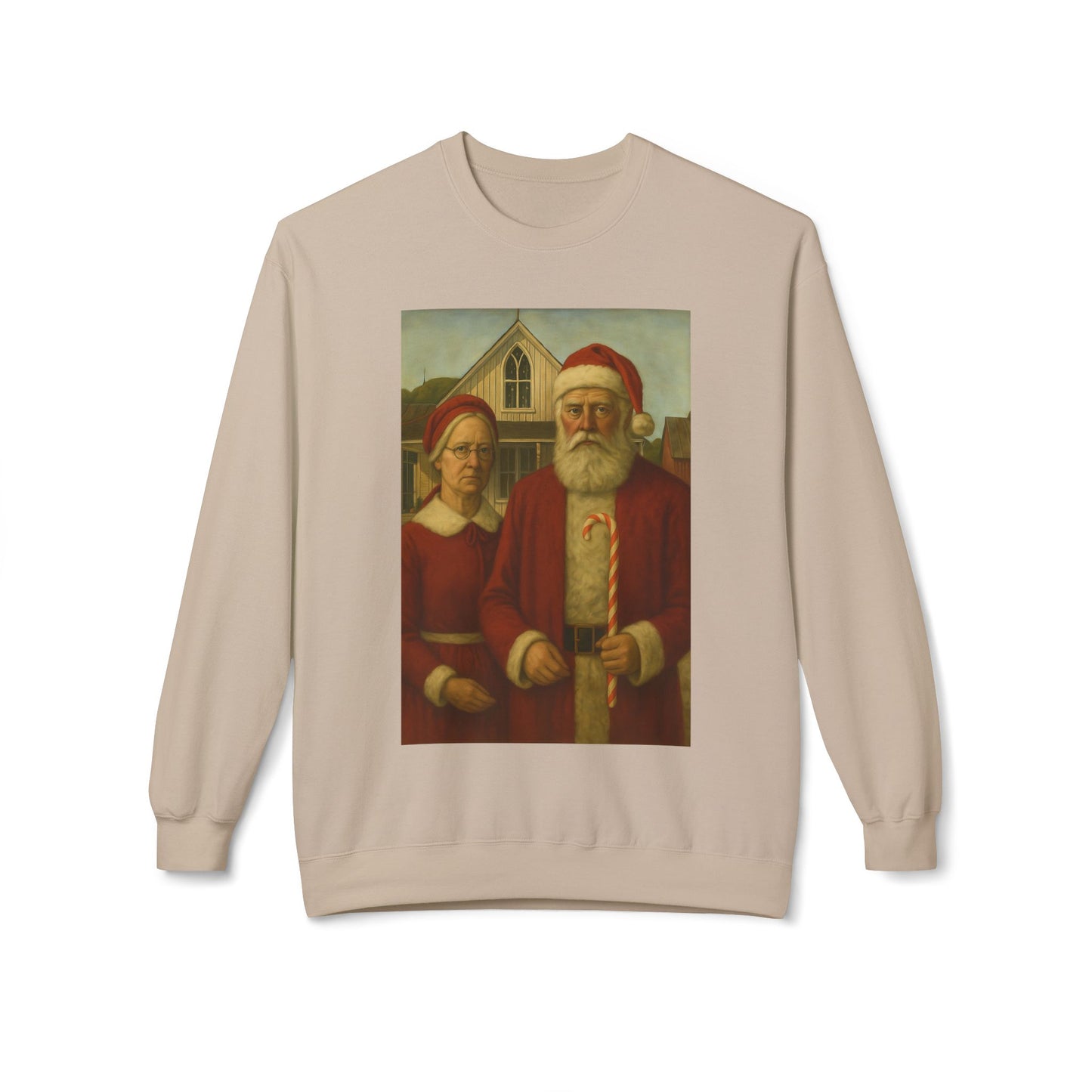 Santa and Mrs. Claus Portrait Sweatshirt | Vintage Holiday Illustration