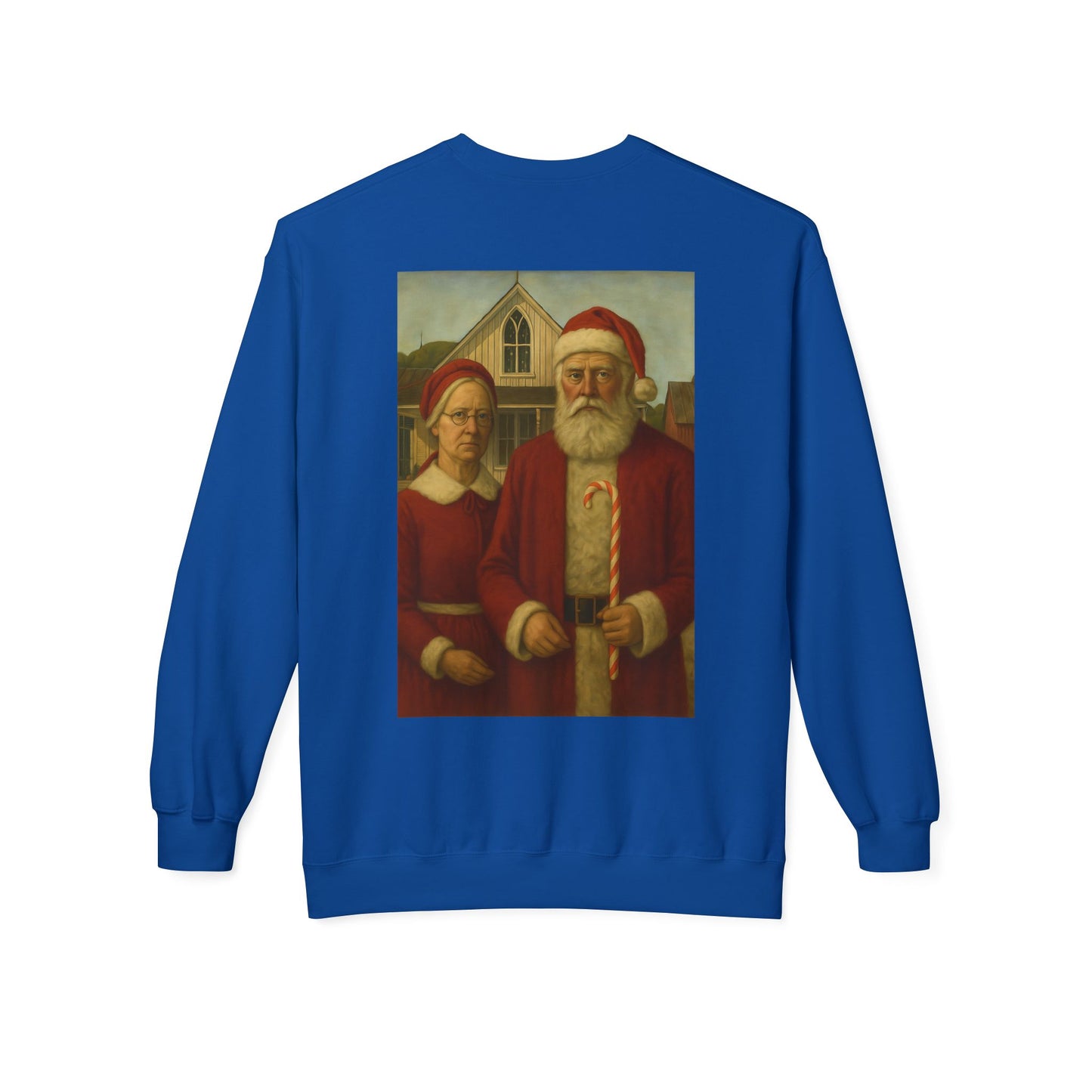 Santa and Mrs. Claus Portrait Sweatshirt | Vintage Holiday Illustration