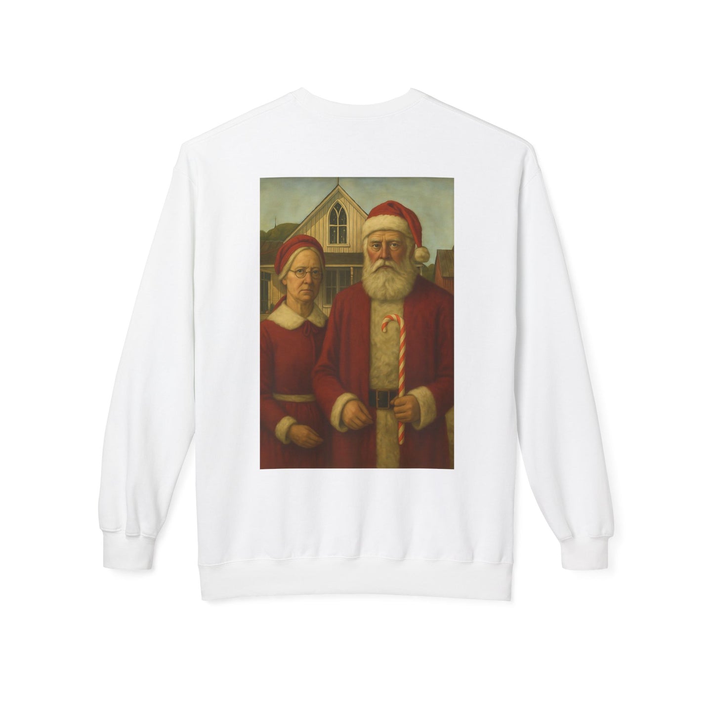 Santa and Mrs. Claus Portrait Sweatshirt | Vintage Holiday Illustration