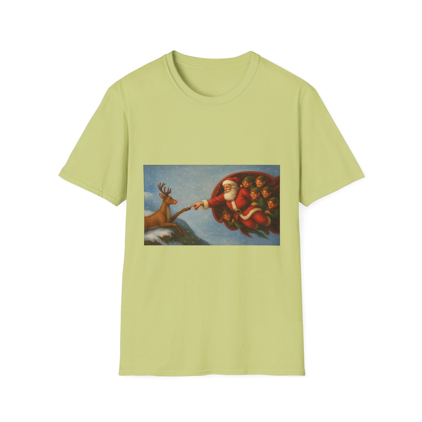 Santa and Reindeer T-Shirt | Christmas Holiday Illustration