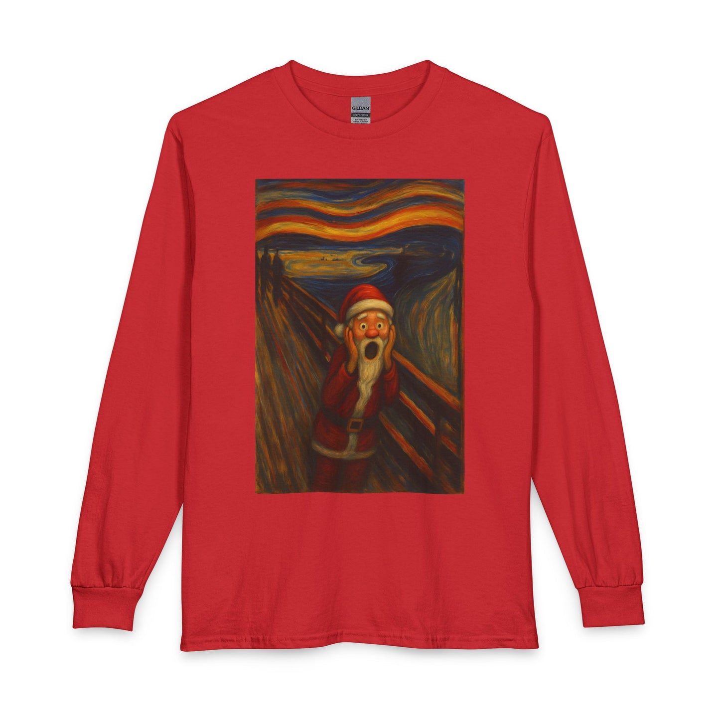 Santa Scream T-Shirt | Parody of The Scream, Holiday Illustration