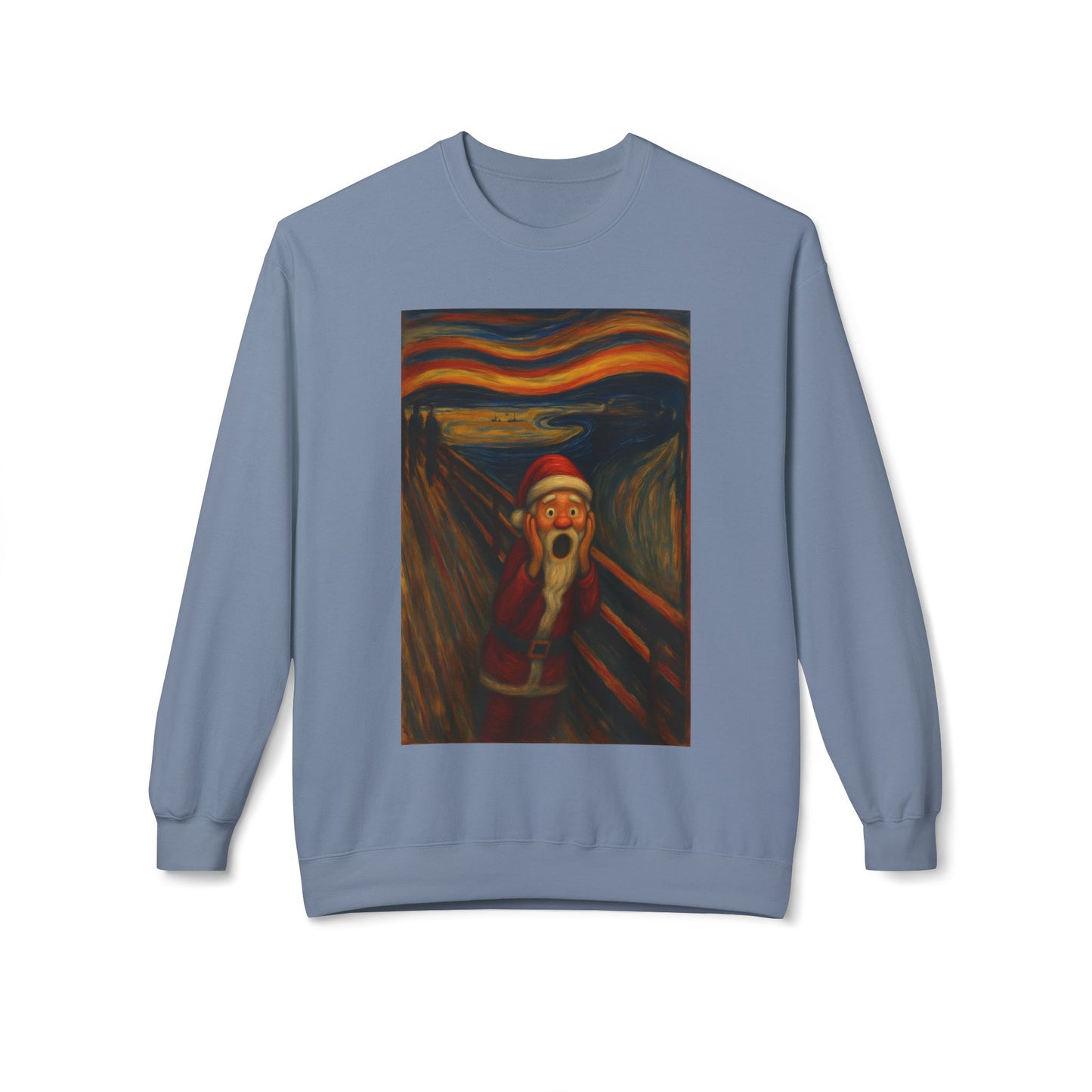 Santa Scream painting Crewneck Sweatshirt | Christmas holiday art