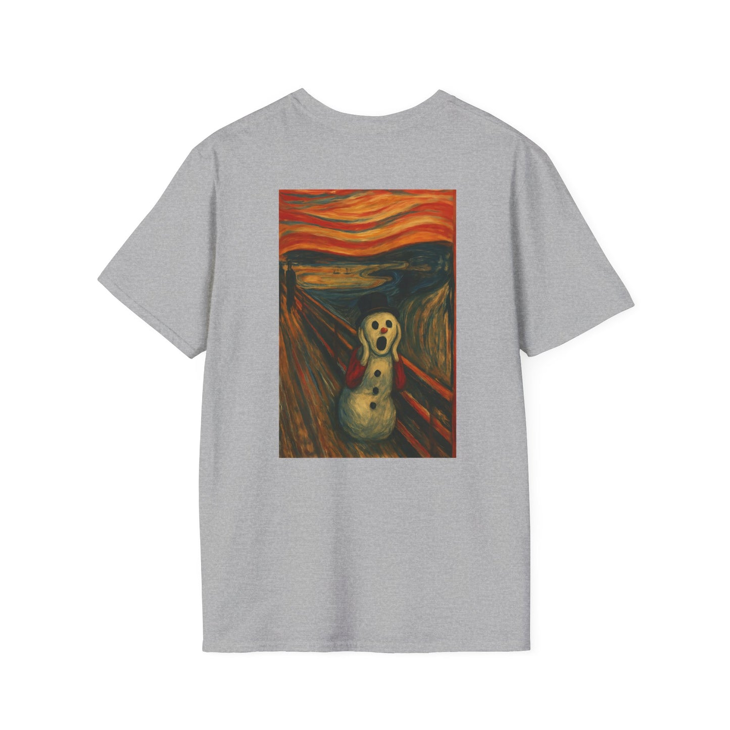 Screaming Figure Snowman T-Shirt | Surreal Expressionist Art Print