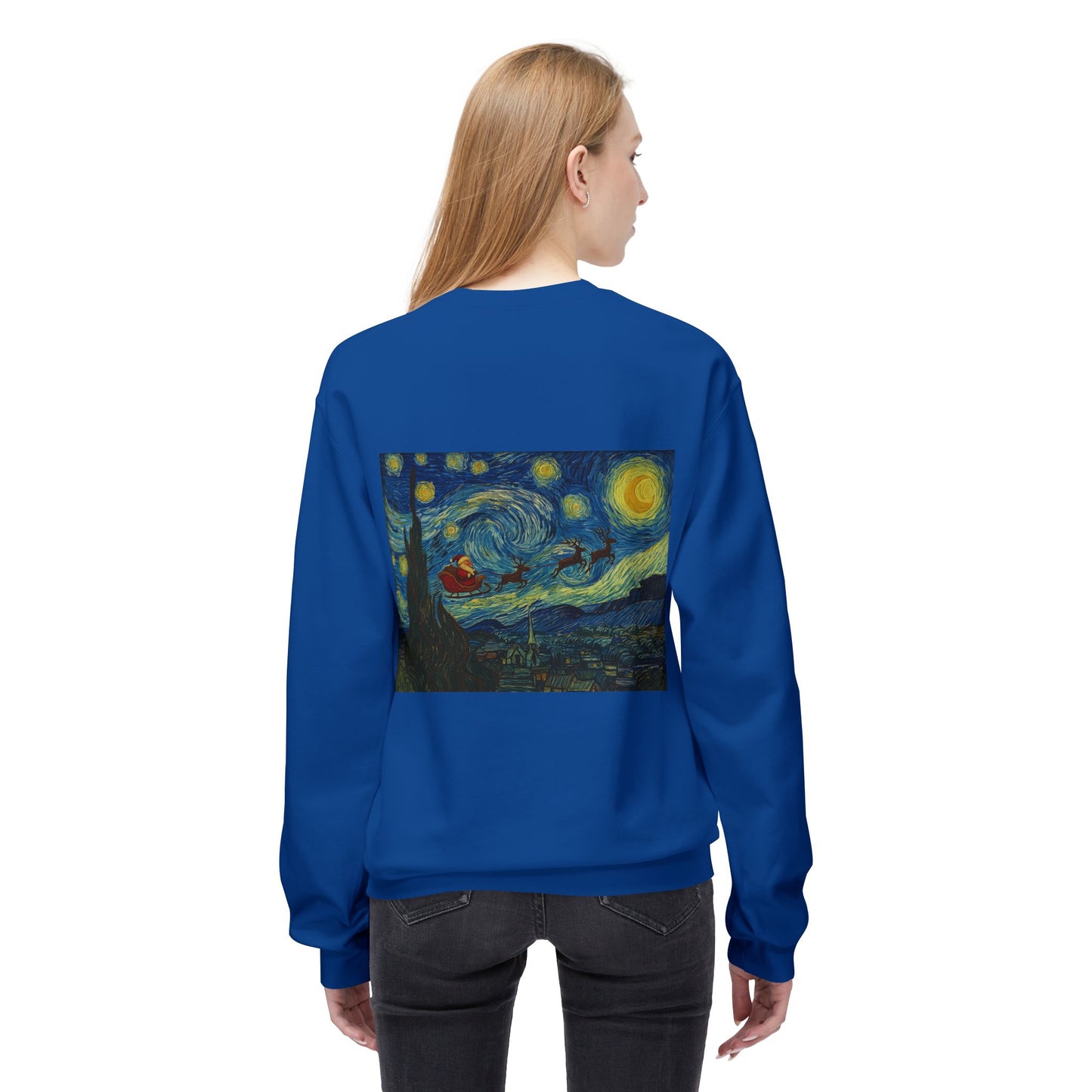 Starry Night Parody Crewneck Sweatshirt | Van Gogh Style Night Sky Print