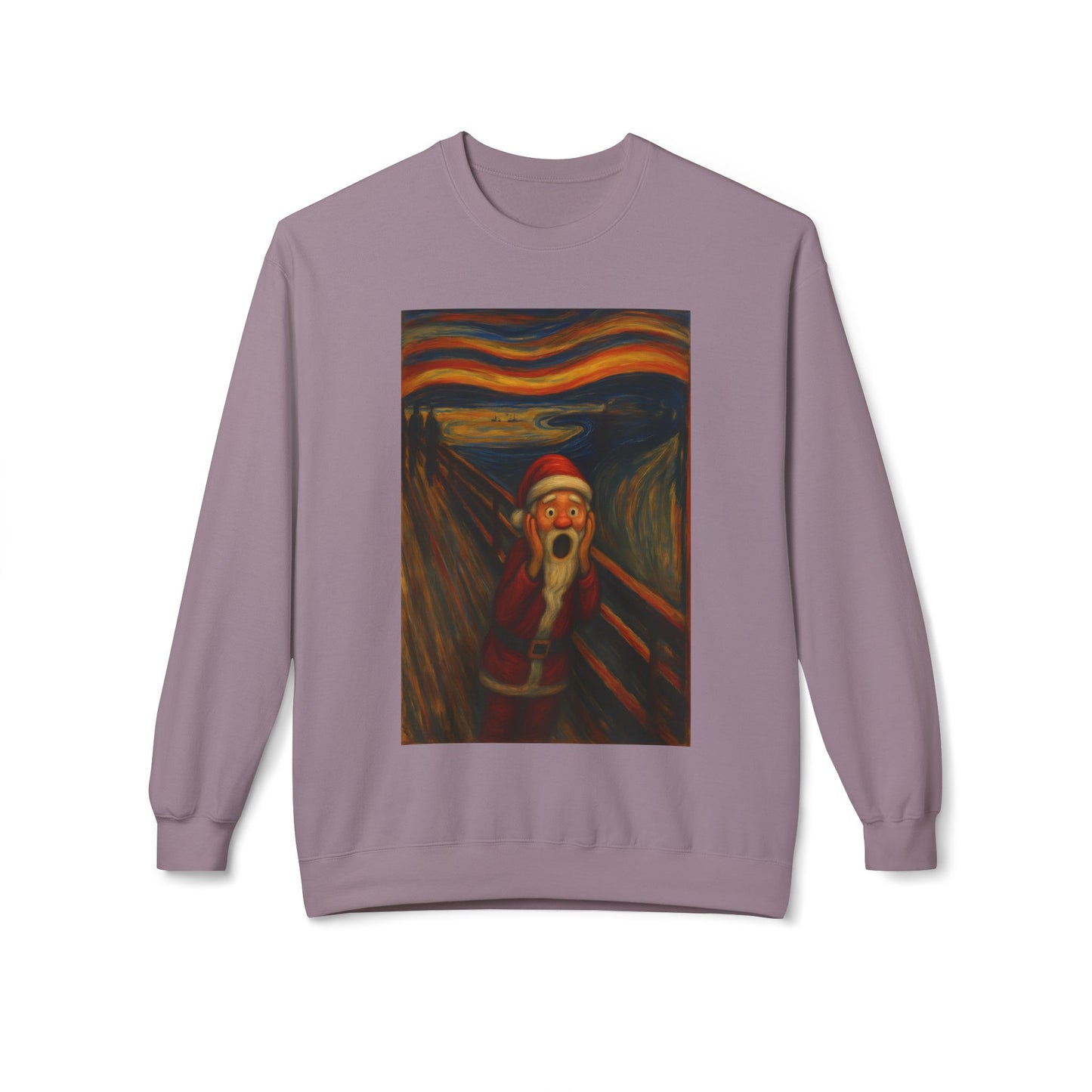 Santa Scream painting Crewneck Sweatshirt | Christmas holiday art