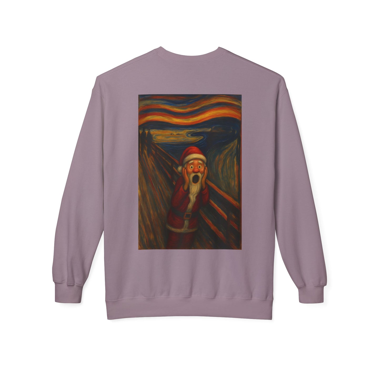 Santa Scream painting Crewneck Sweatshirt | Christmas holiday art