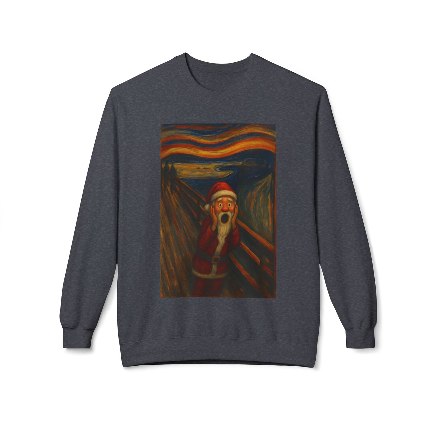 Santa Scream painting Crewneck Sweatshirt | Christmas holiday art