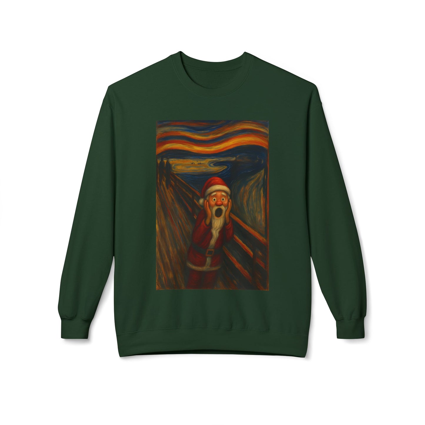 Santa Scream painting Crewneck Sweatshirt | Christmas holiday art