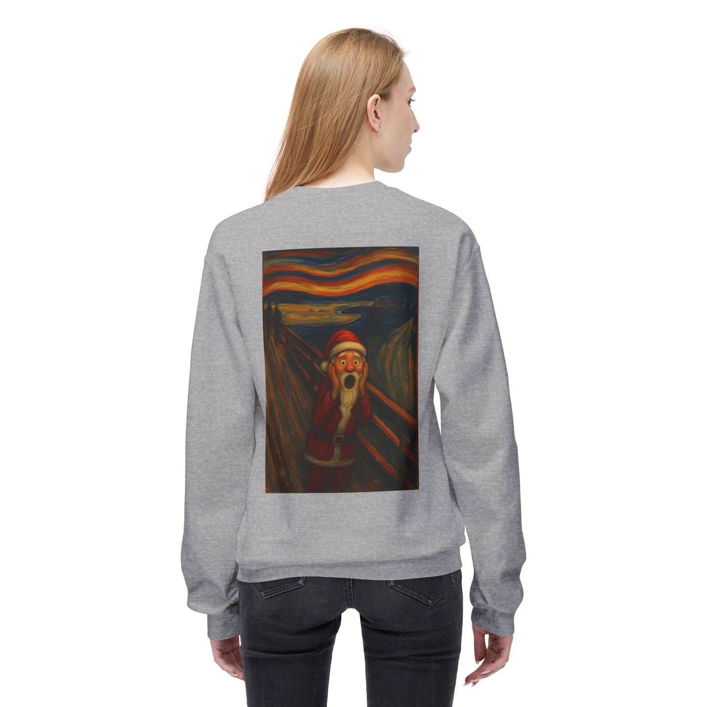 Santa Scream painting Crewneck Sweatshirt | Christmas holiday art