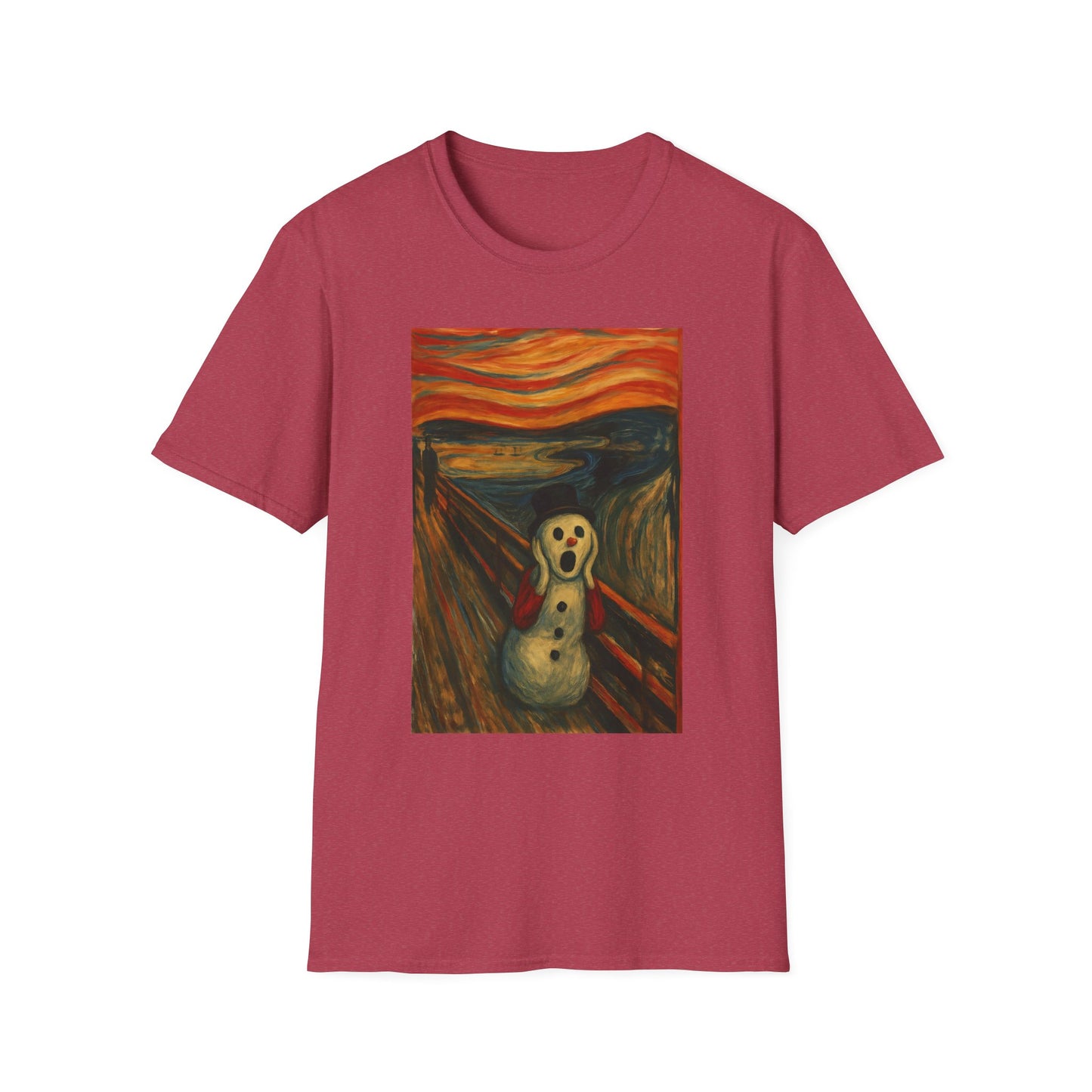 Screaming Figure Snowman T-Shirt | Surreal Expressionist Art Print