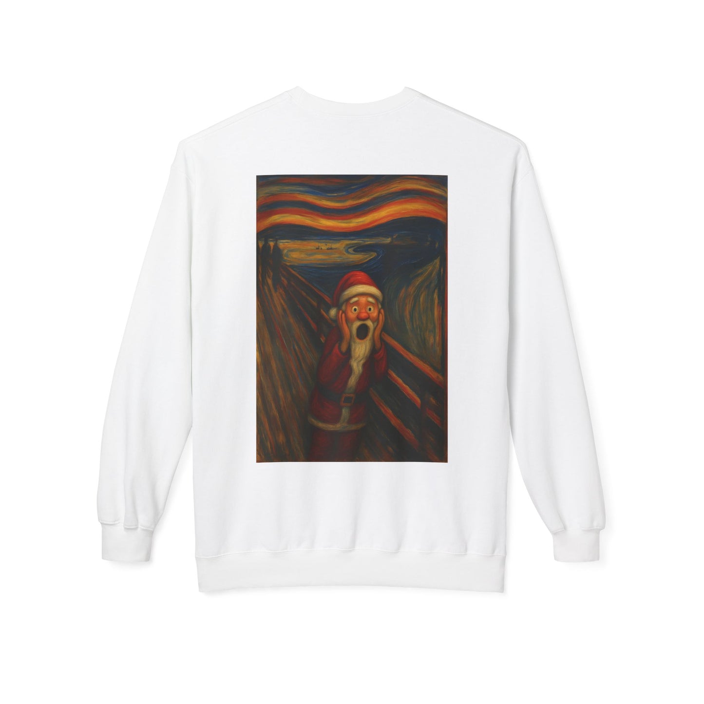Santa Scream painting Crewneck Sweatshirt | Christmas holiday art