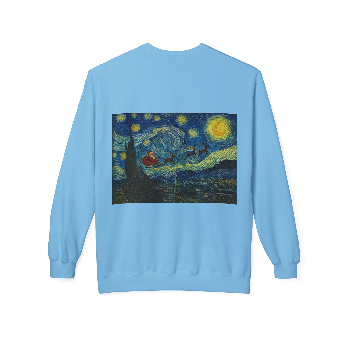 Starry Night Parody Crewneck Sweatshirt | Van Gogh Style Night Sky Print