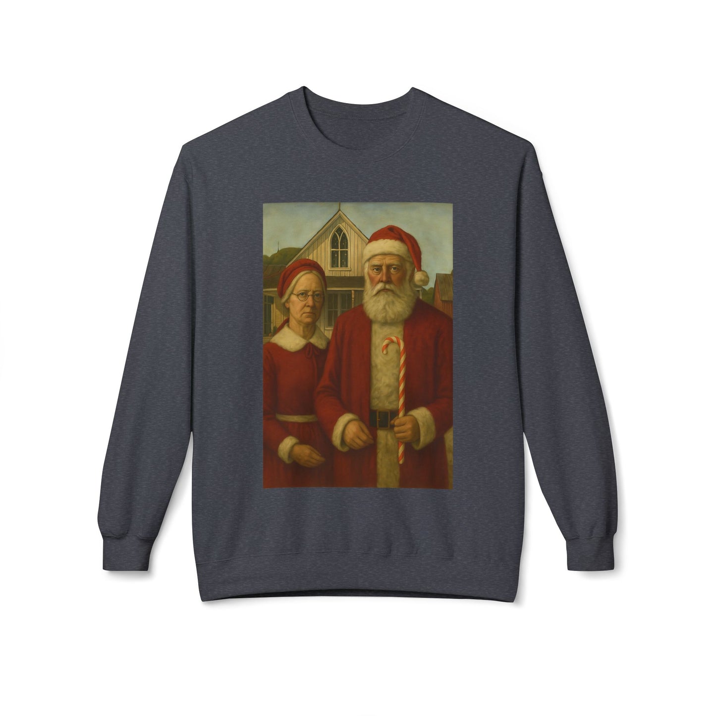 Santa and Mrs. Claus Portrait Sweatshirt | Vintage Holiday Illustration