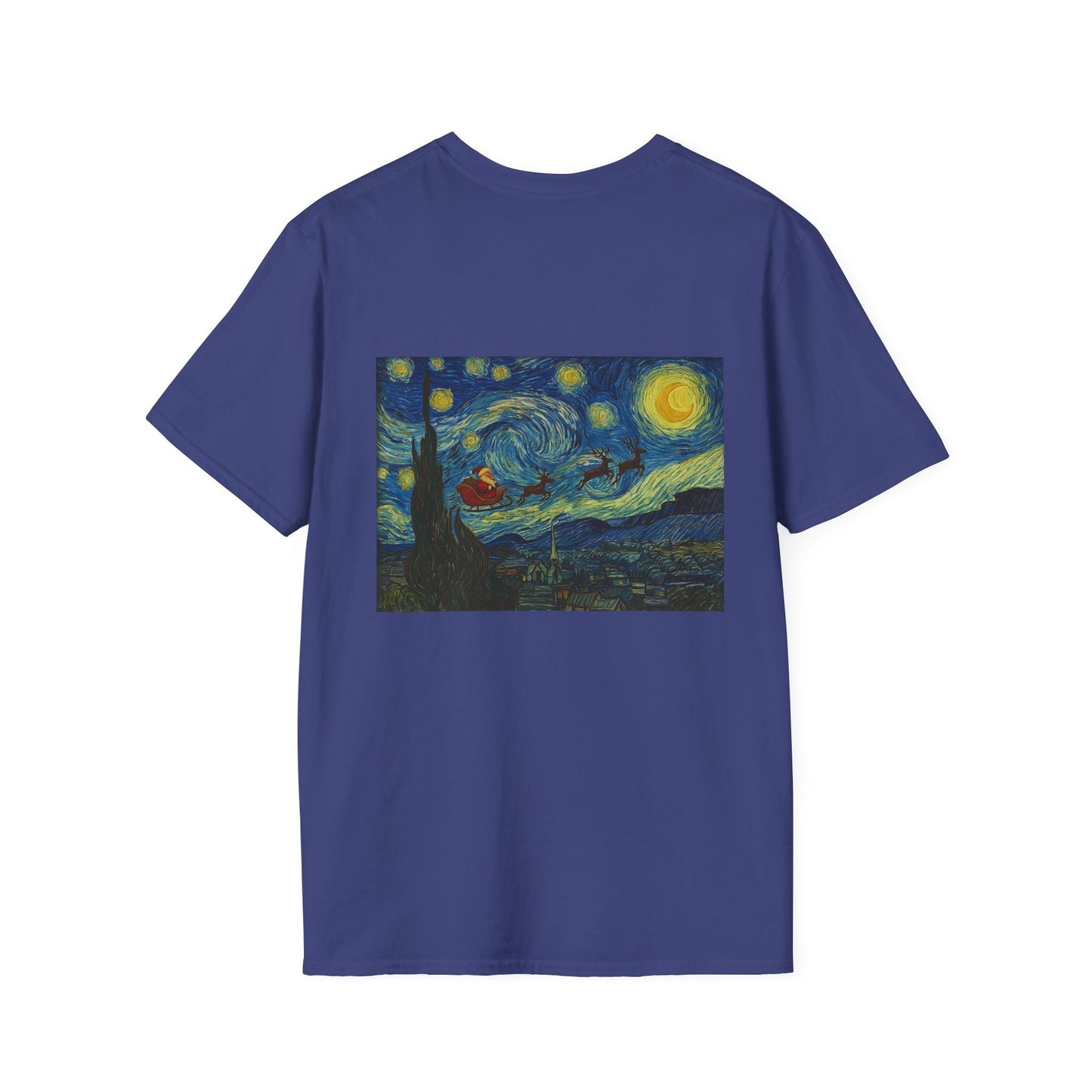 Starry Night Parody with Red Car T-Shirt | Van Gogh Style Night Sky Print