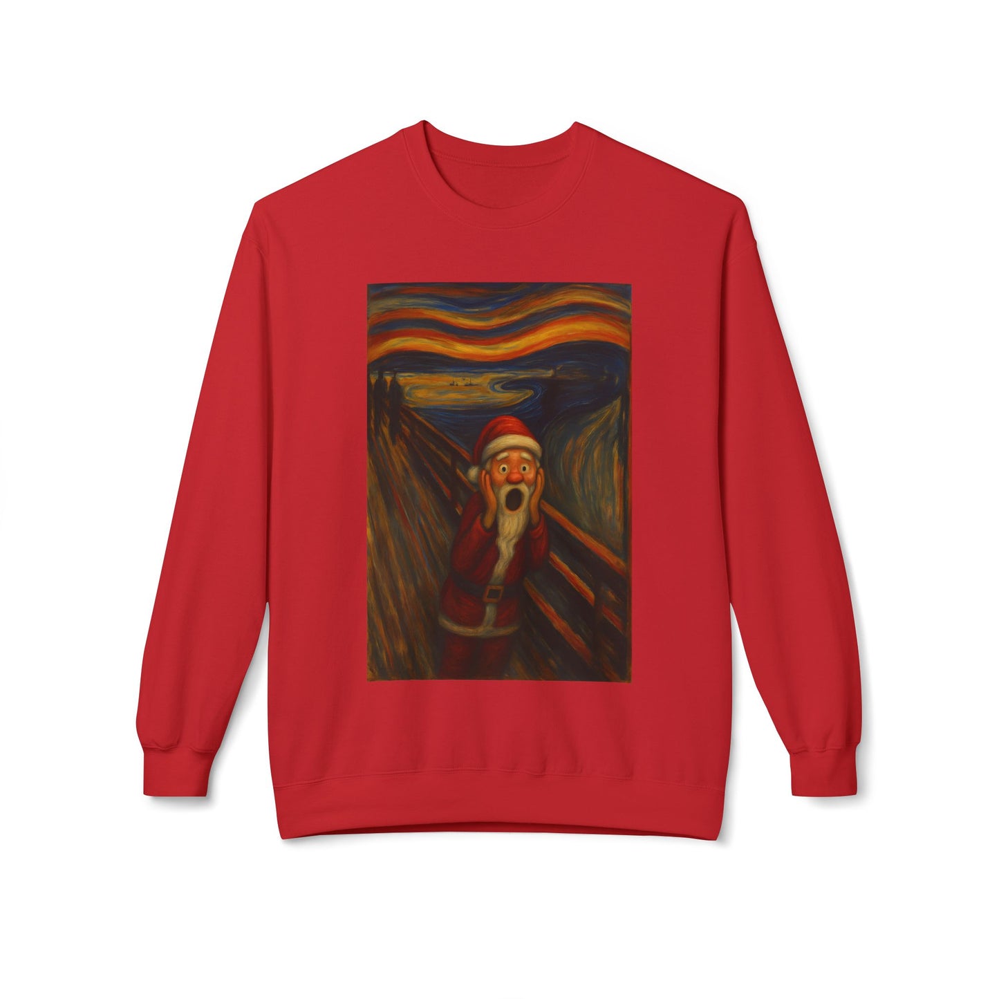 Santa Scream painting Crewneck Sweatshirt | Christmas holiday art