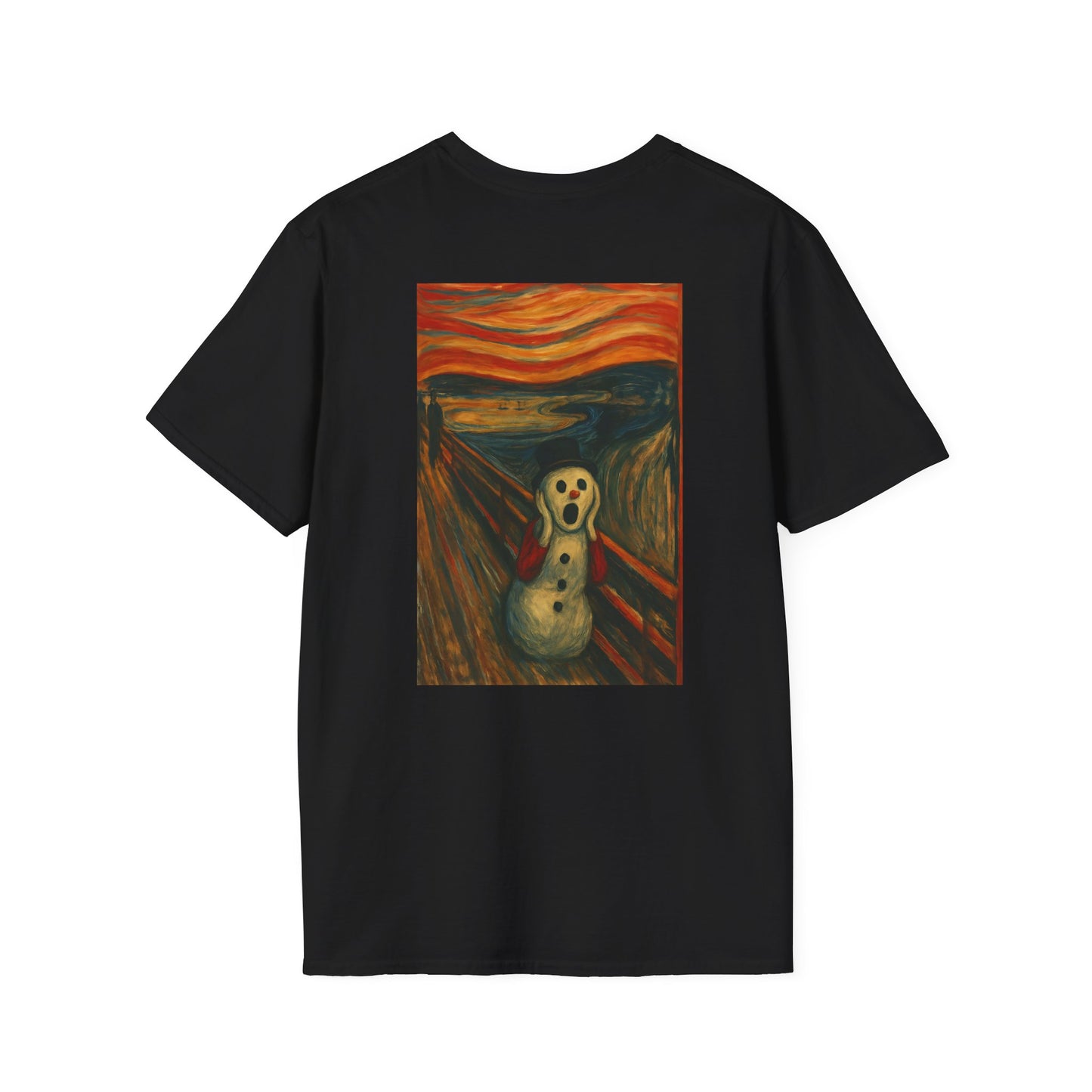 Screaming Figure Snowman T-Shirt | Surreal Expressionist Art Print