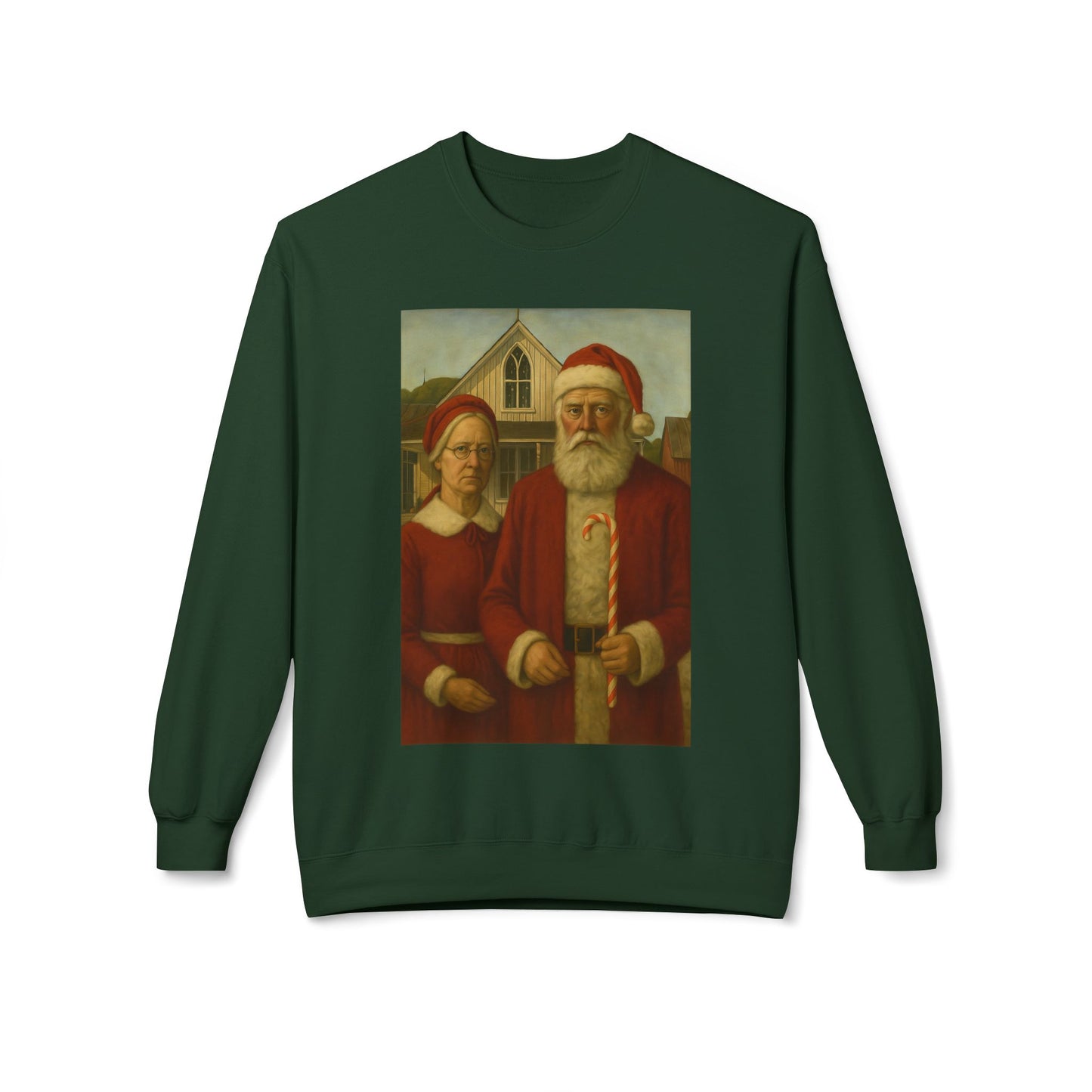 Santa and Mrs. Claus Portrait Sweatshirt | Vintage Holiday Illustration