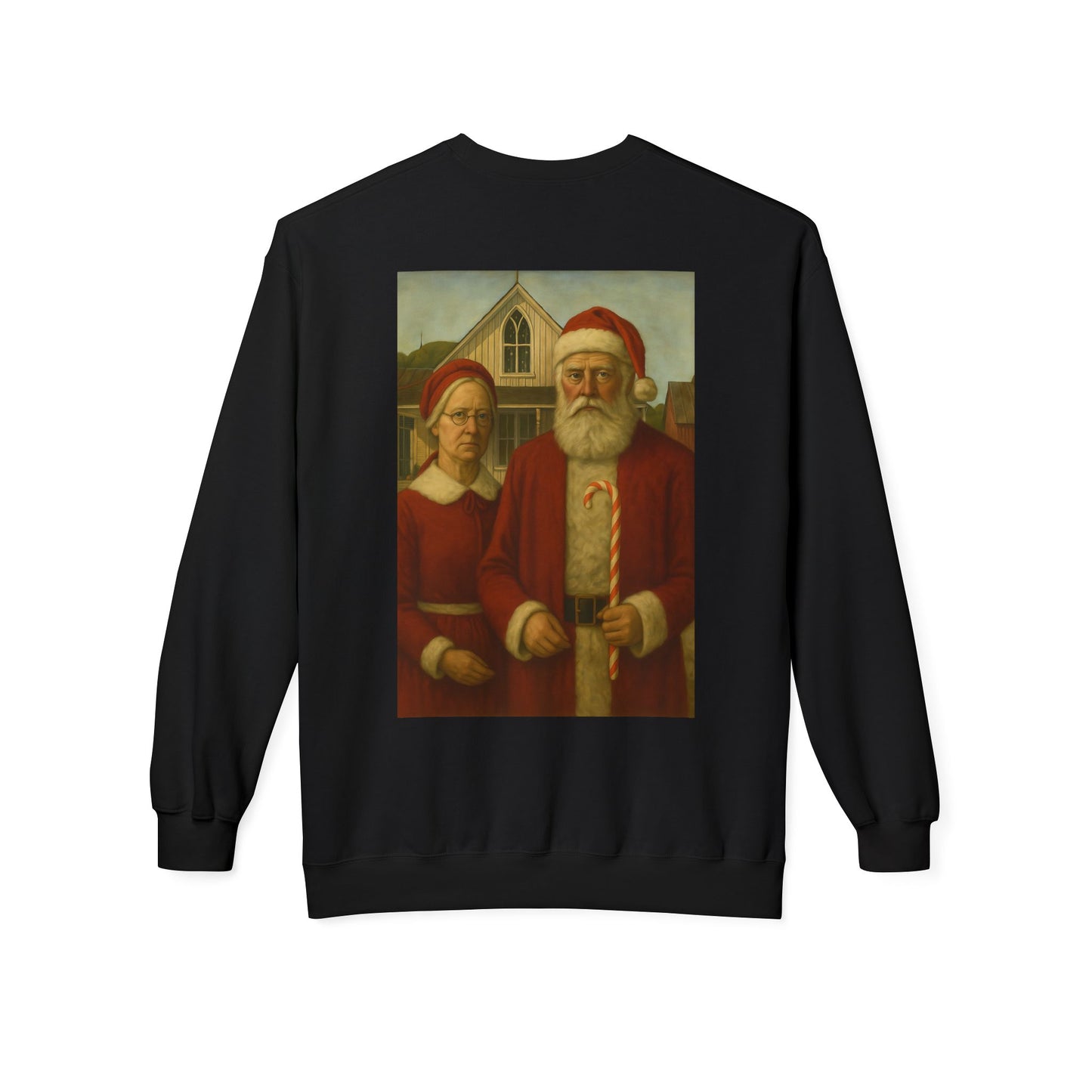 Santa and Mrs. Claus Portrait Sweatshirt | Vintage Holiday Illustration