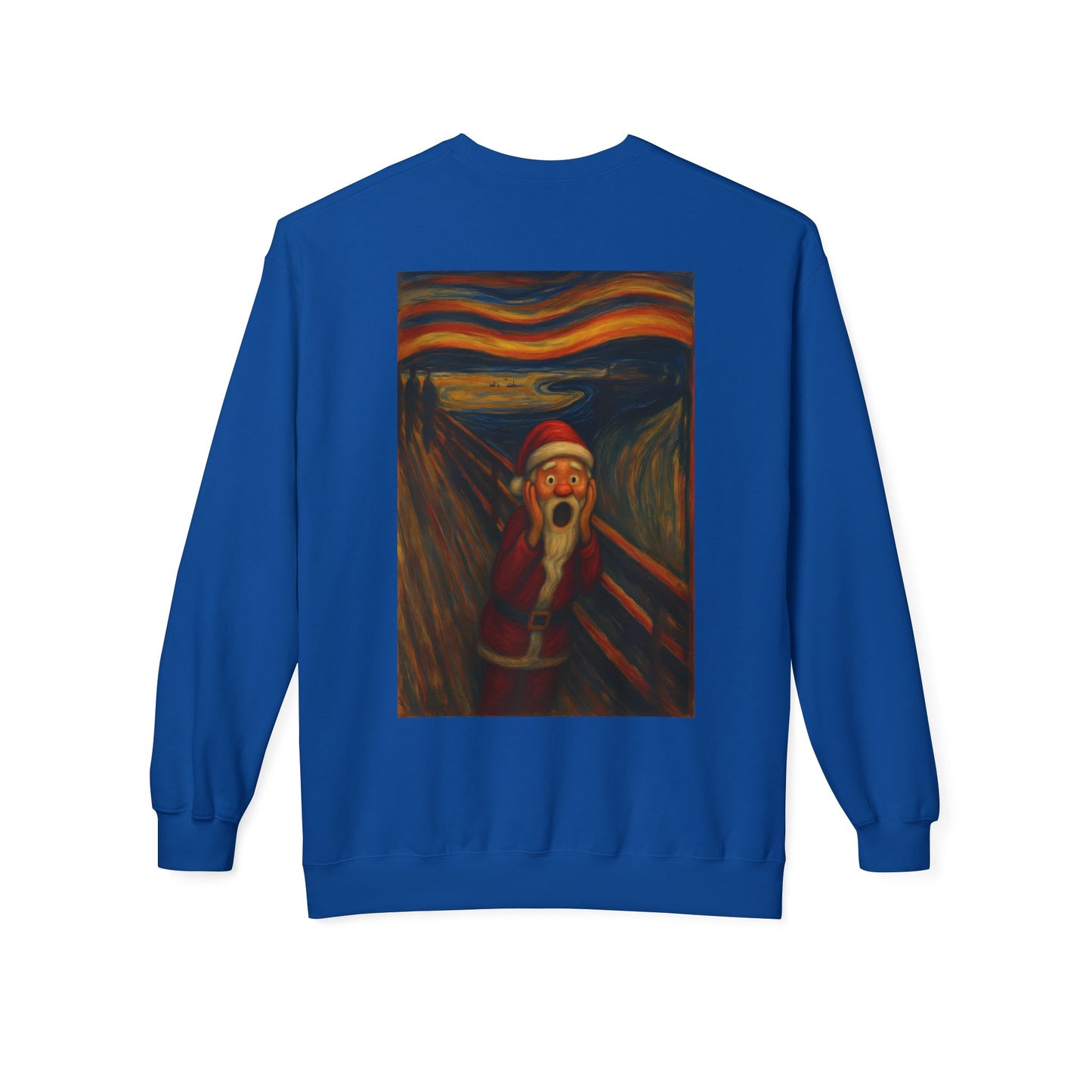 Santa Scream painting Crewneck Sweatshirt | Christmas holiday art
