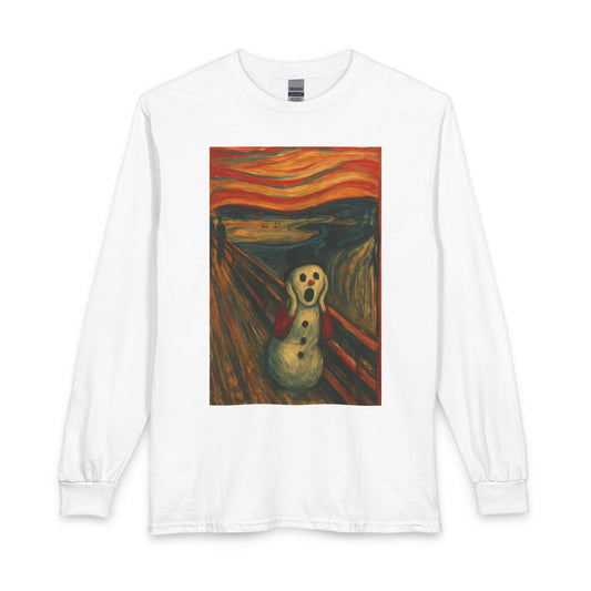 The Scream Snowman Long Sleeve T-Shirt | Surreal Art Print