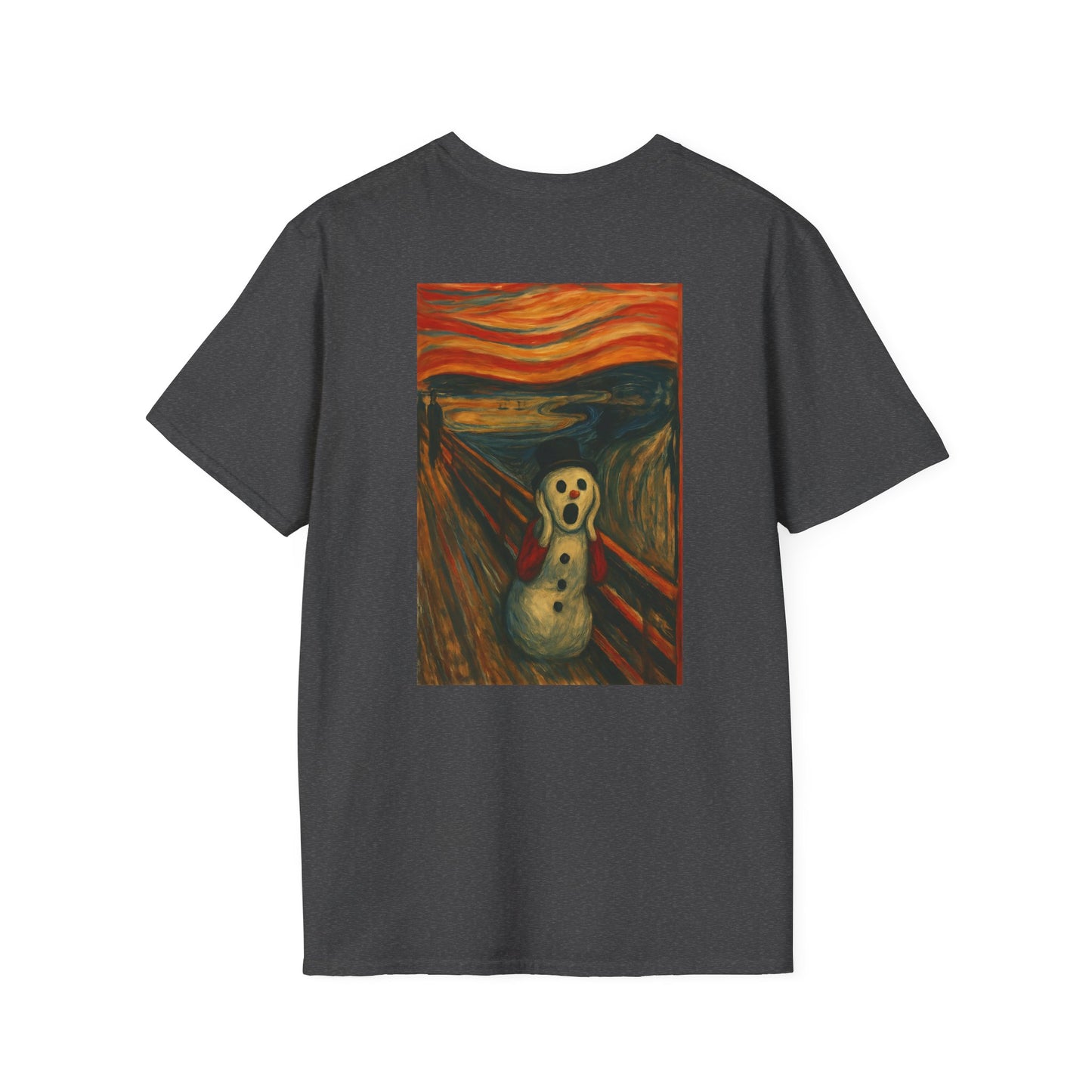 Screaming Figure Snowman T-Shirt | Surreal Expressionist Art Print