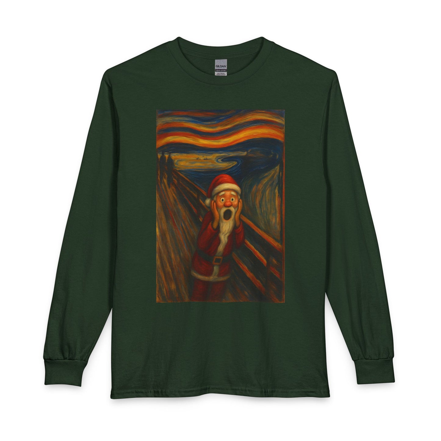 Santa Scream T-Shirt | Parody of The Scream, Holiday Illustration