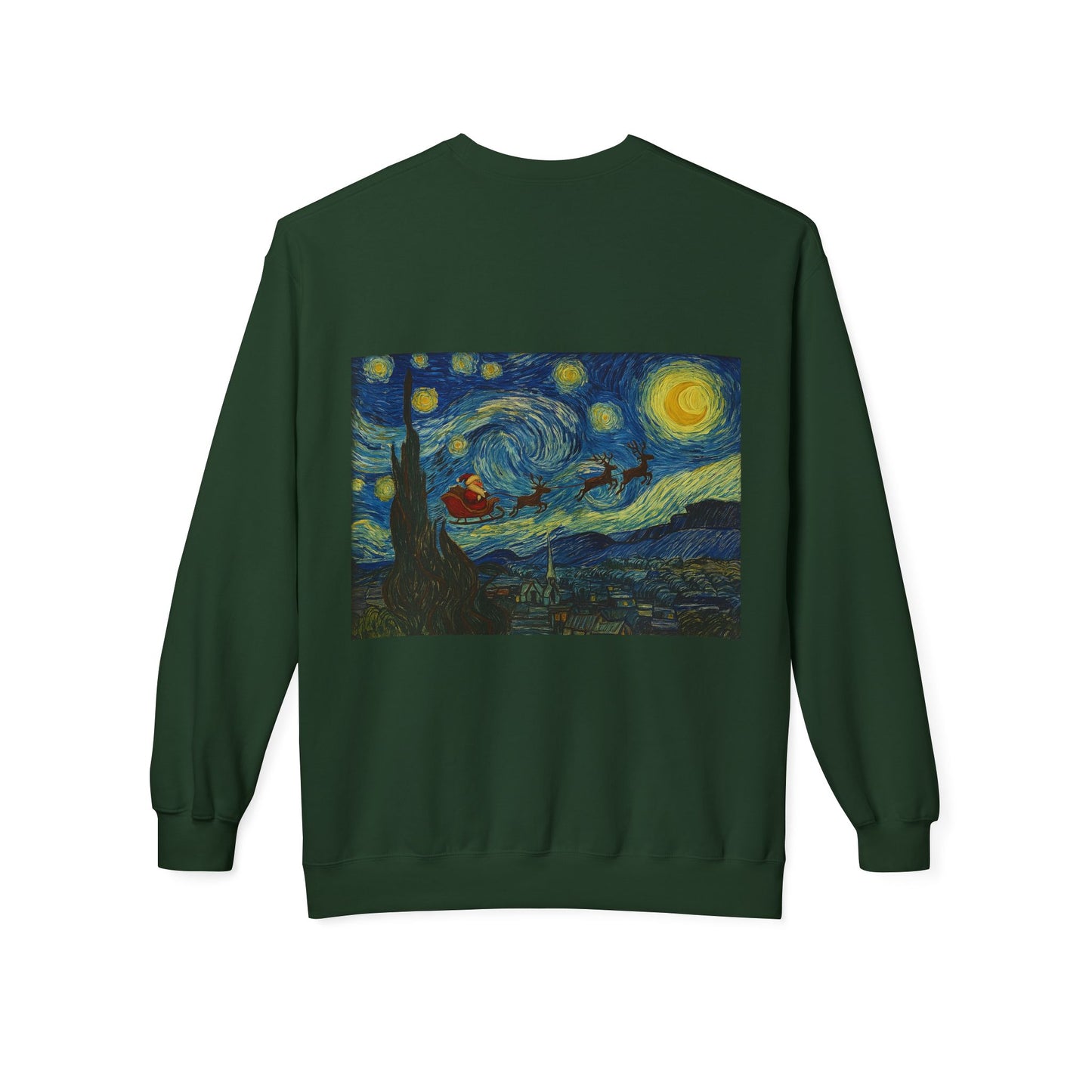 Starry Night Parody Crewneck Sweatshirt | Van Gogh Style Night Sky Print