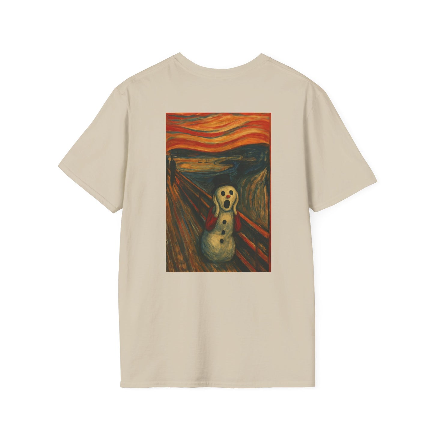 Screaming Figure Snowman T-Shirt | Surreal Expressionist Art Print