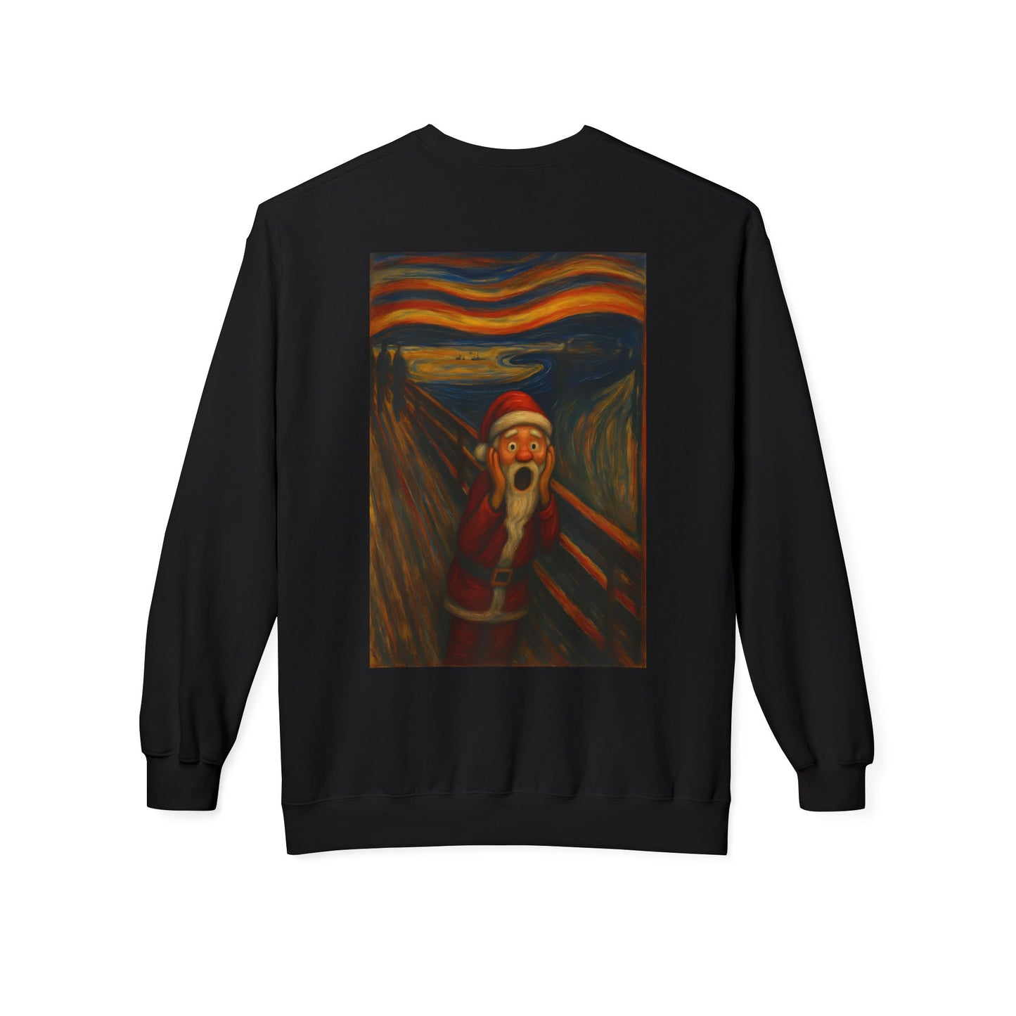 Santa Scream painting Crewneck Sweatshirt | Christmas holiday art